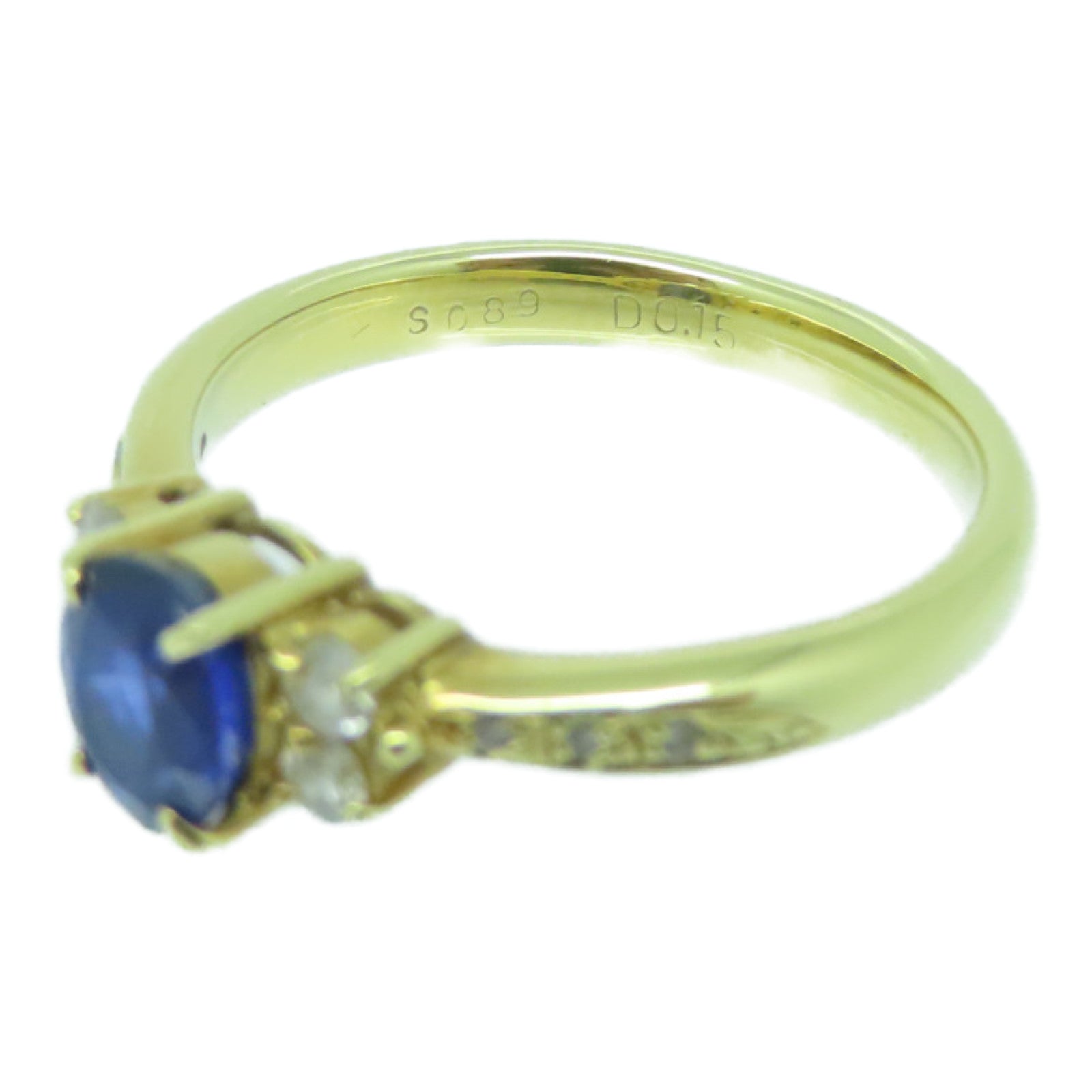 JEWELRY 18K黄金Sapphire Ring蓝宝石戒指US#5.75