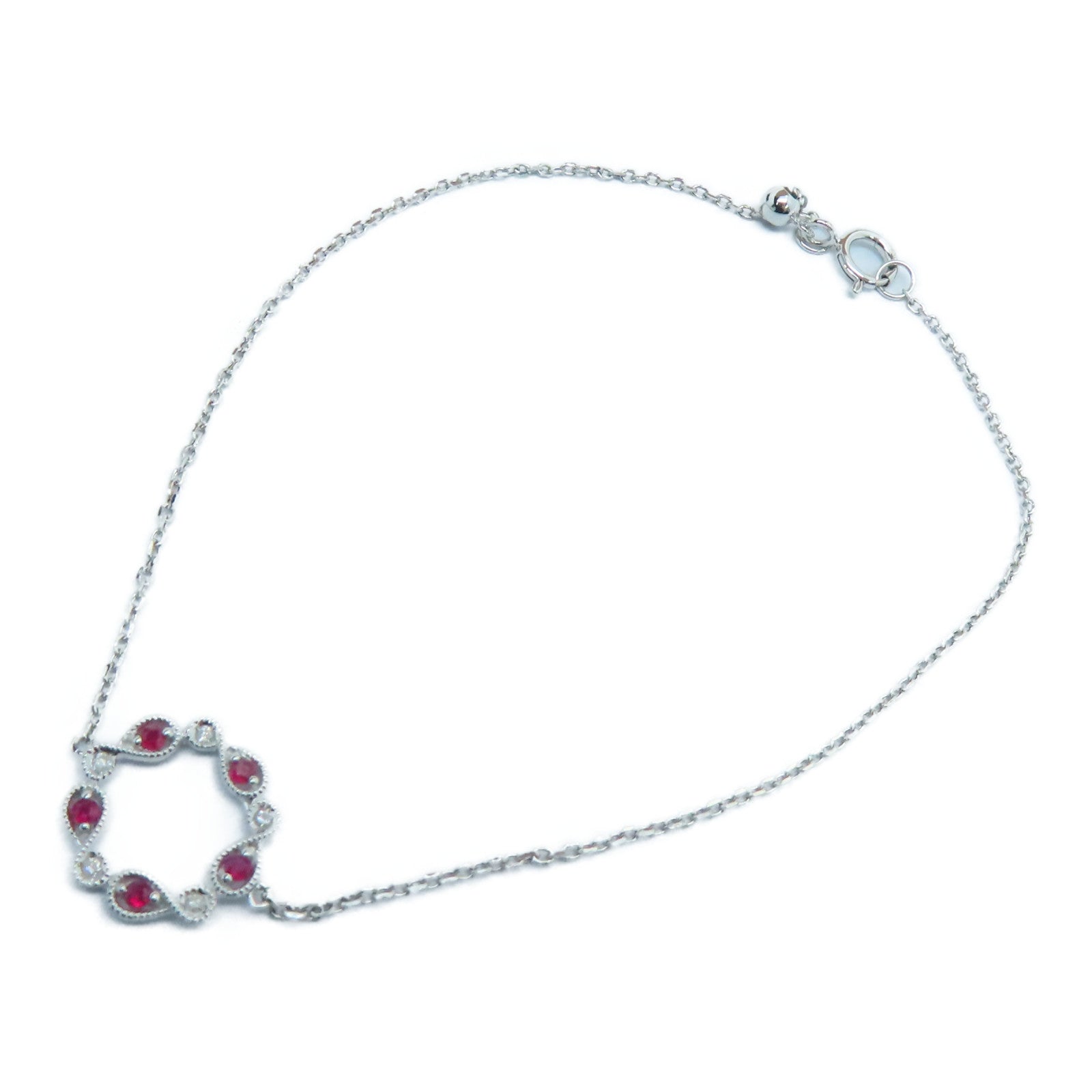 JEWELRY 18K白金Diamond / Ruby Bracelet 0.02ct鑽石0.07ct紅寶石手鏈