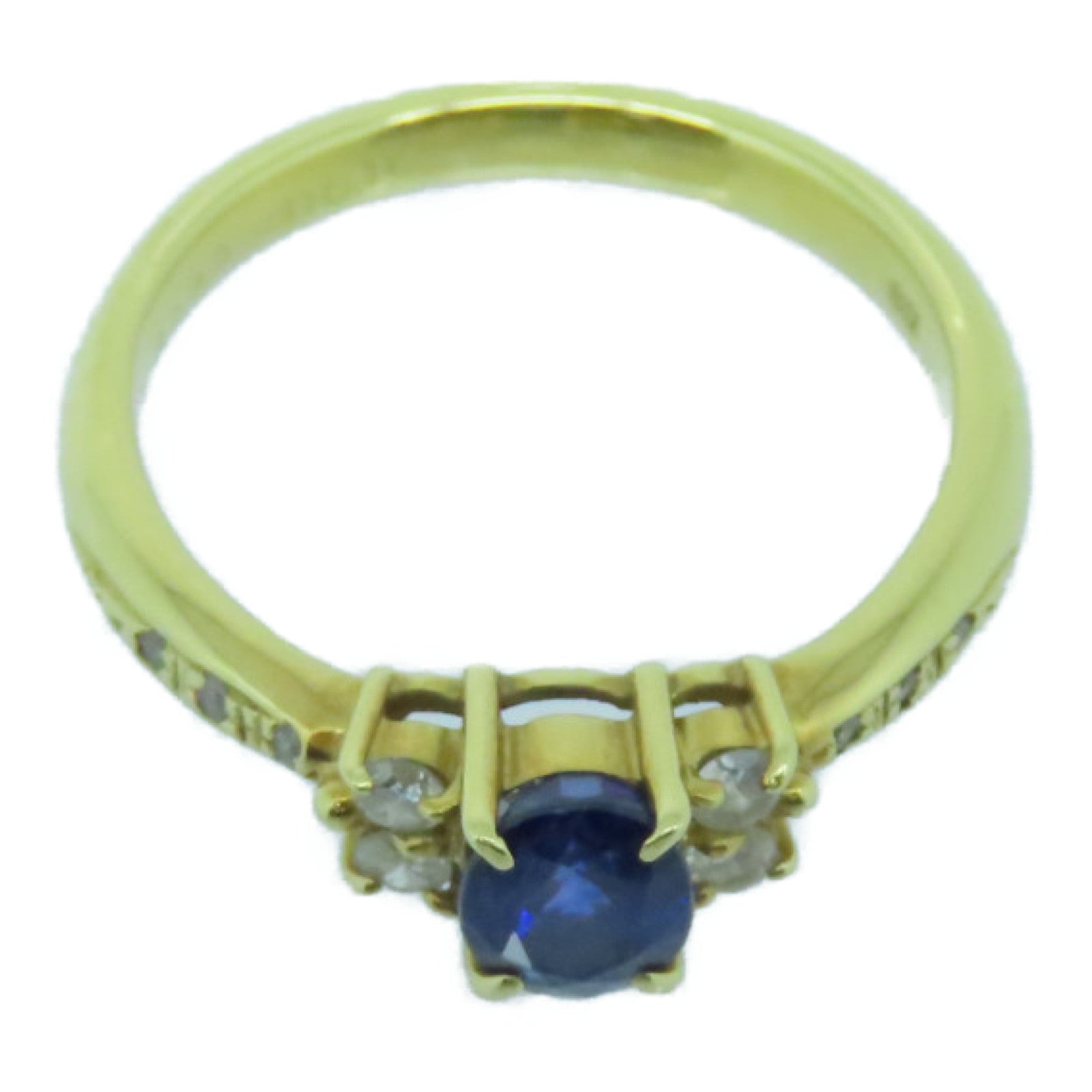 JEWELRY 18K黄金Sapphire Ring蓝宝石戒指US#5.75