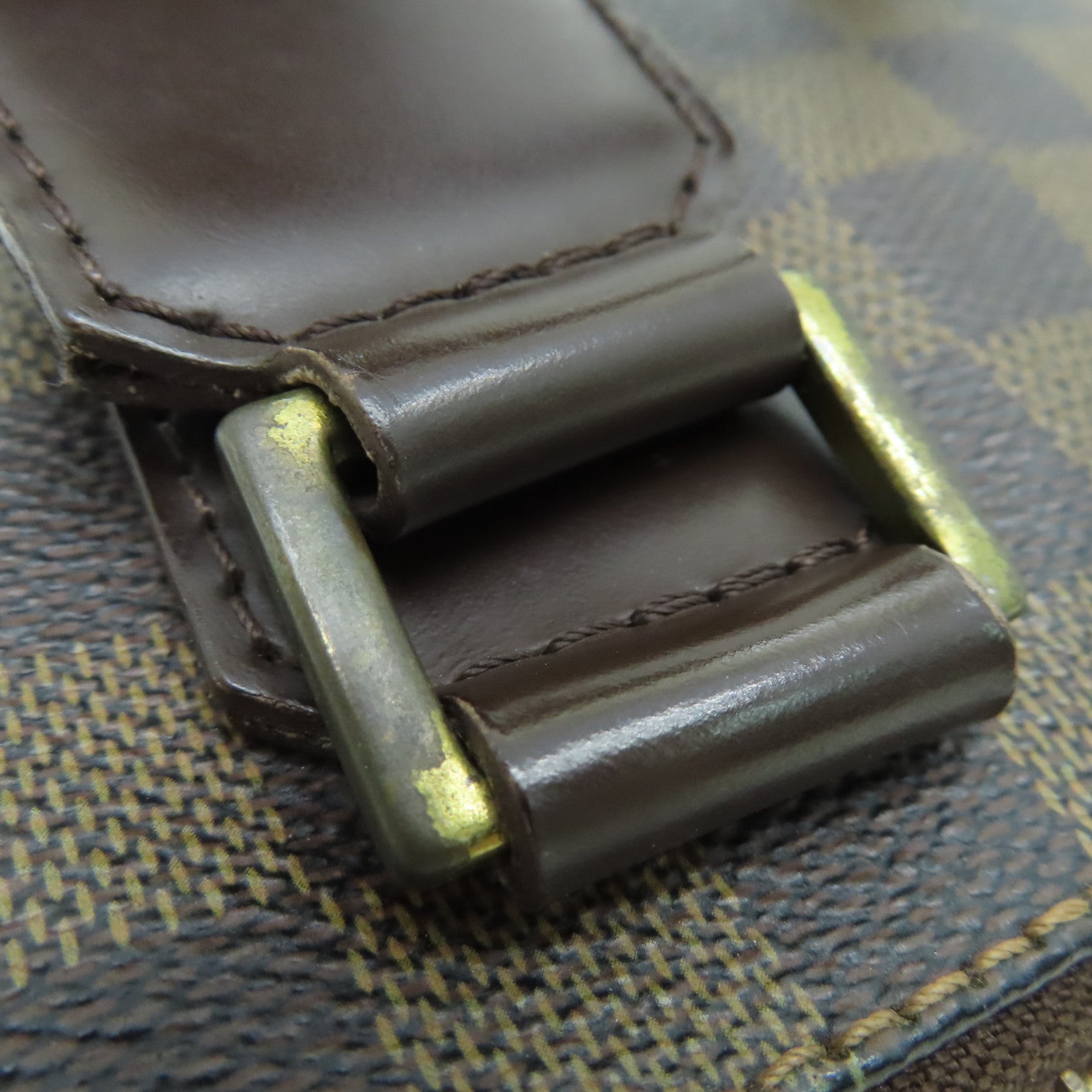 LOUIS VUITTON Damier Pochette Bosphore Shoulder Bag金扣肩背袋啡色