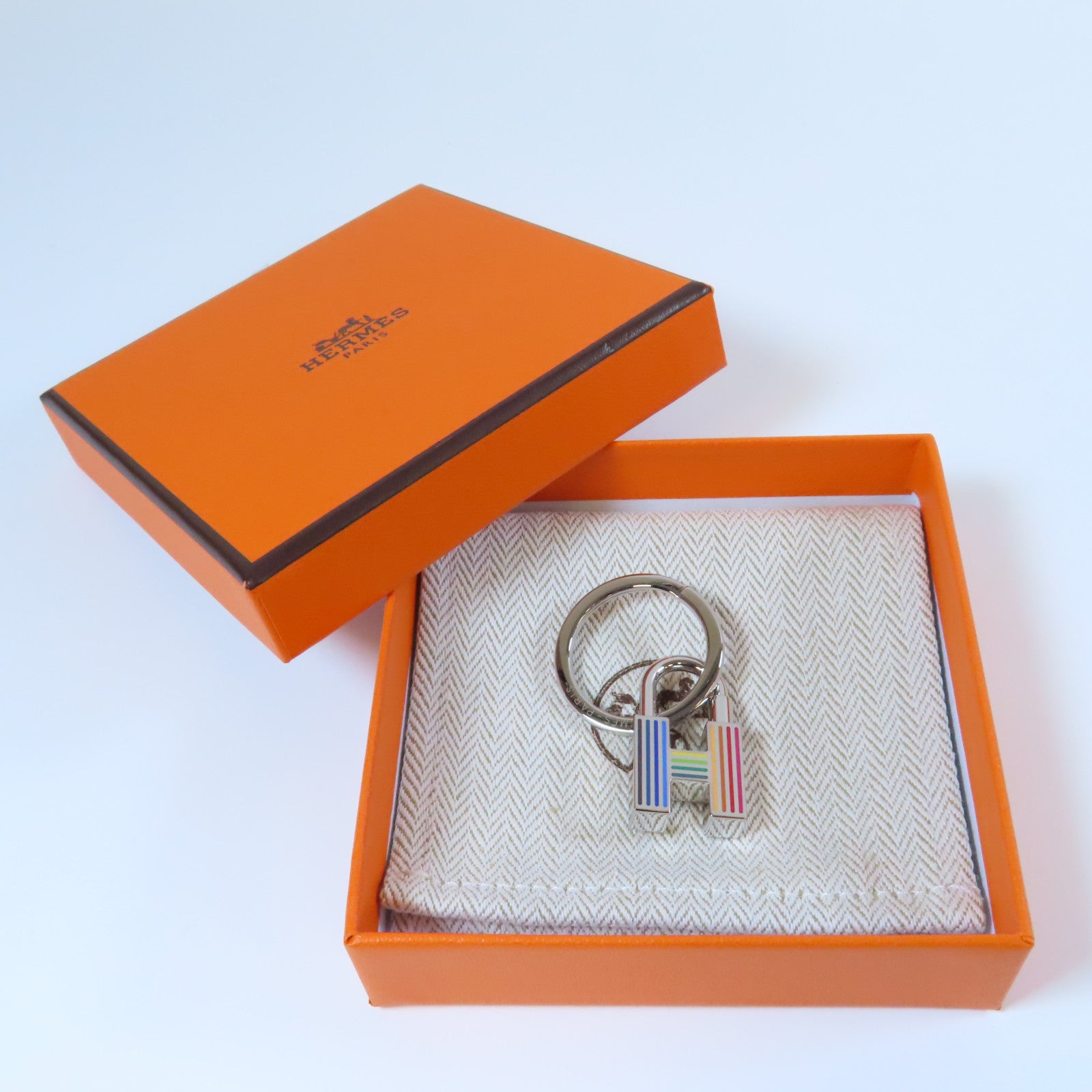 HERMES 金屬Key Ring鑰匙圈銀色/彩色