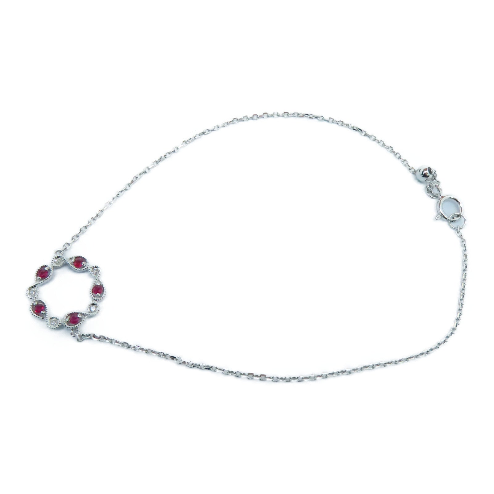 JEWELRY 18K白金Diamond / Ruby Bracelet 0.02ct鑽石0.07ct紅寶石手鏈