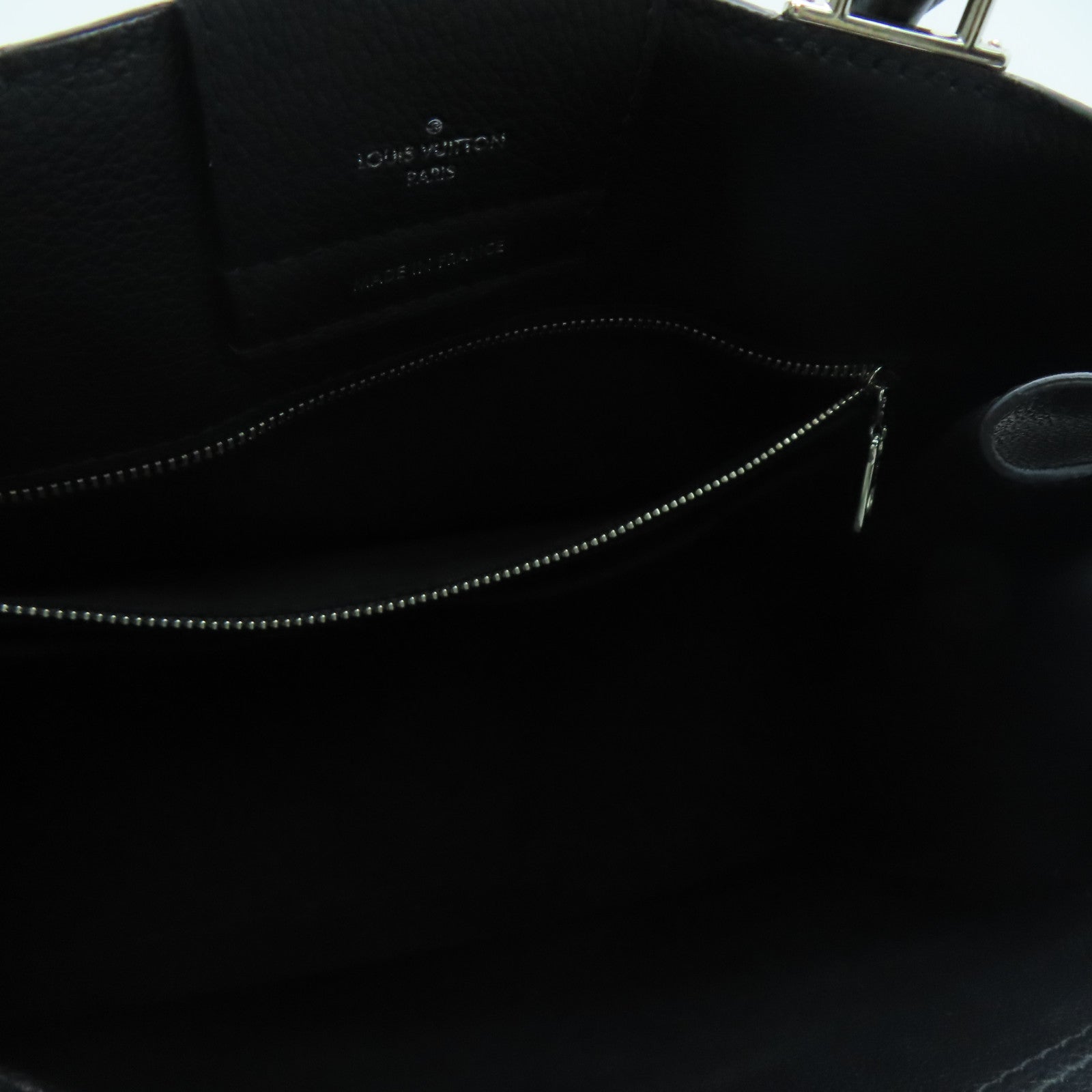 LOUIS VUITTON 牛皮皮革Lockme Day銀扣手挽肩背兩用袋黑色