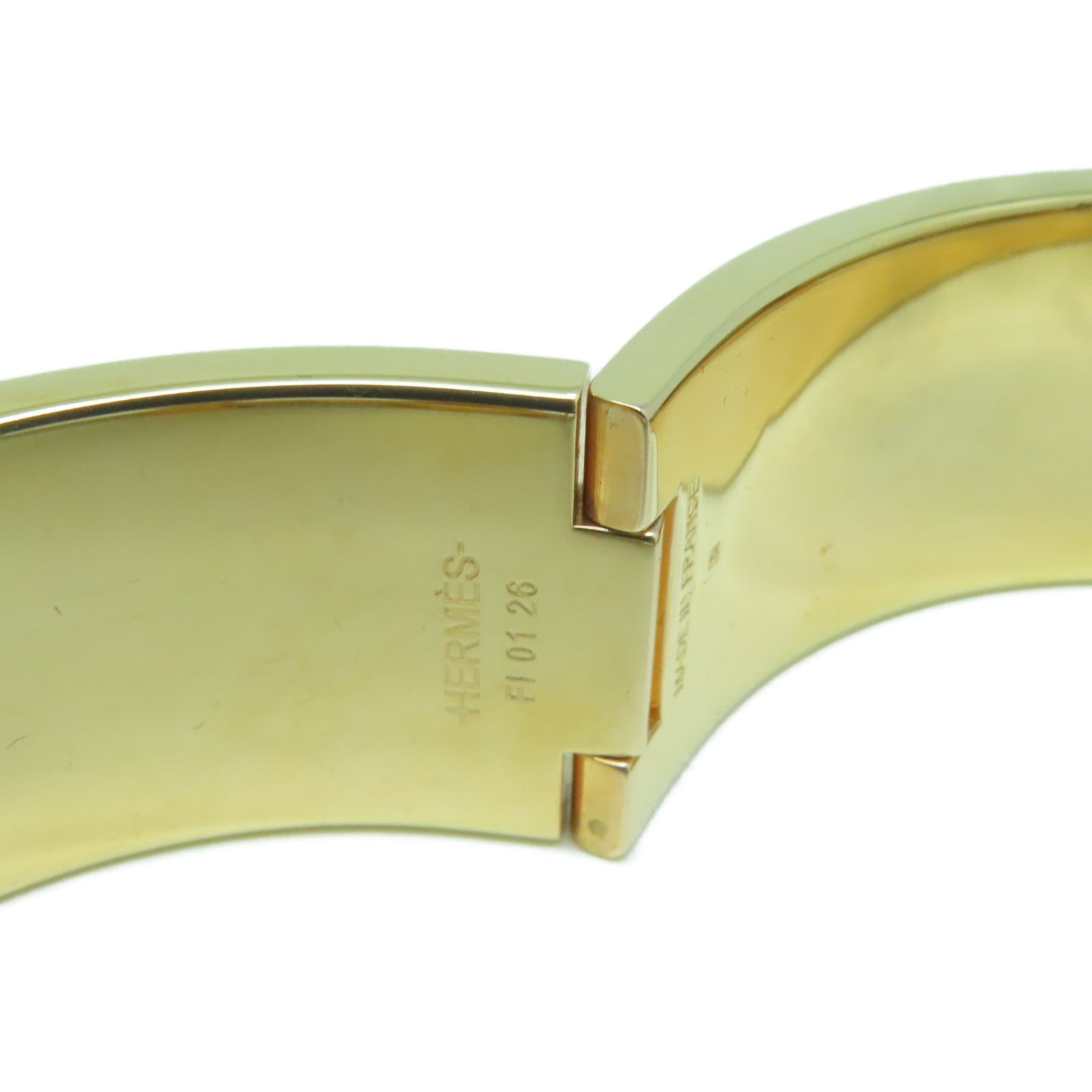 HERMES 金屬Clic-Clac H Bracelet手鐲藍色/金色