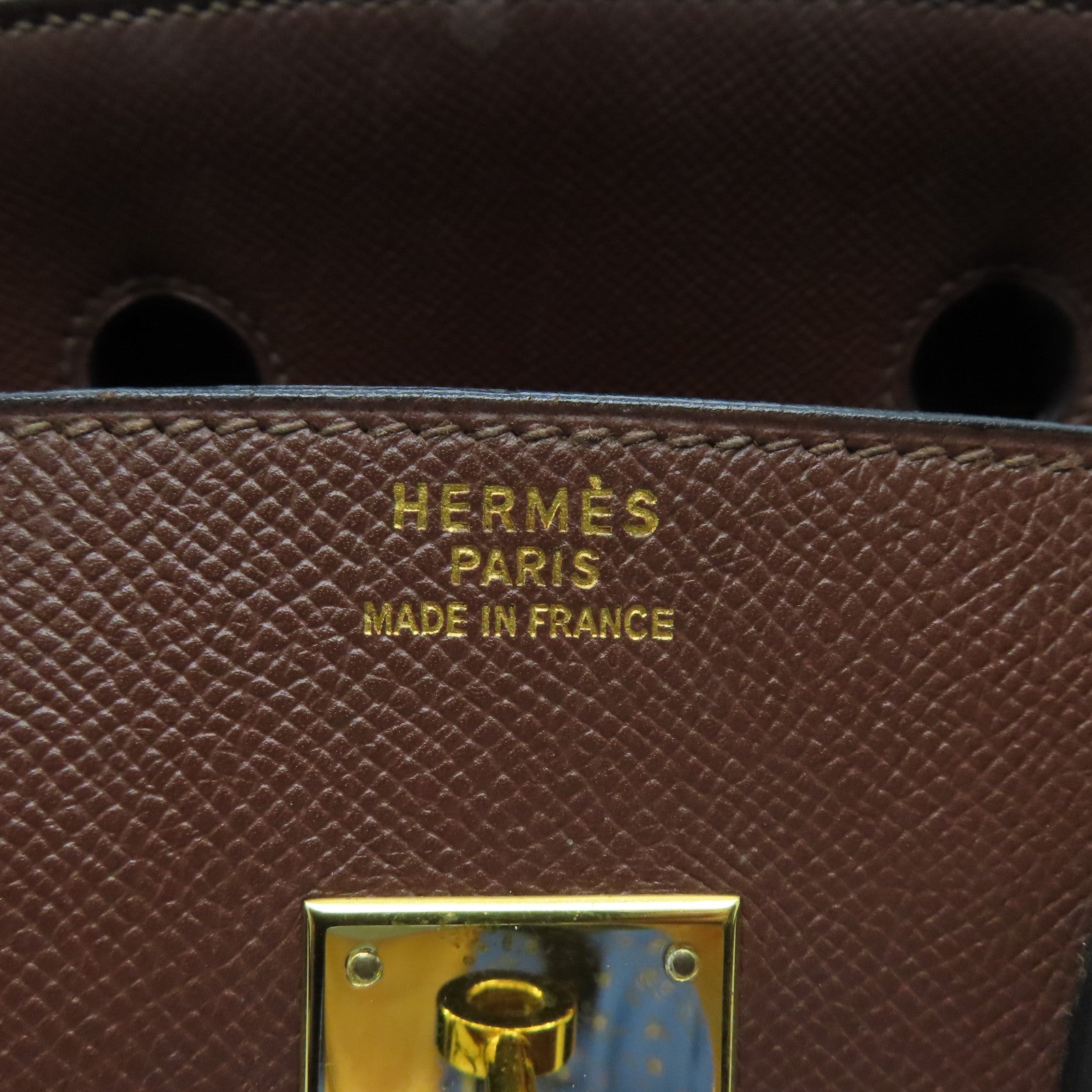 HERMES VGC皮革Birkin 35金扣手挽袋啡色