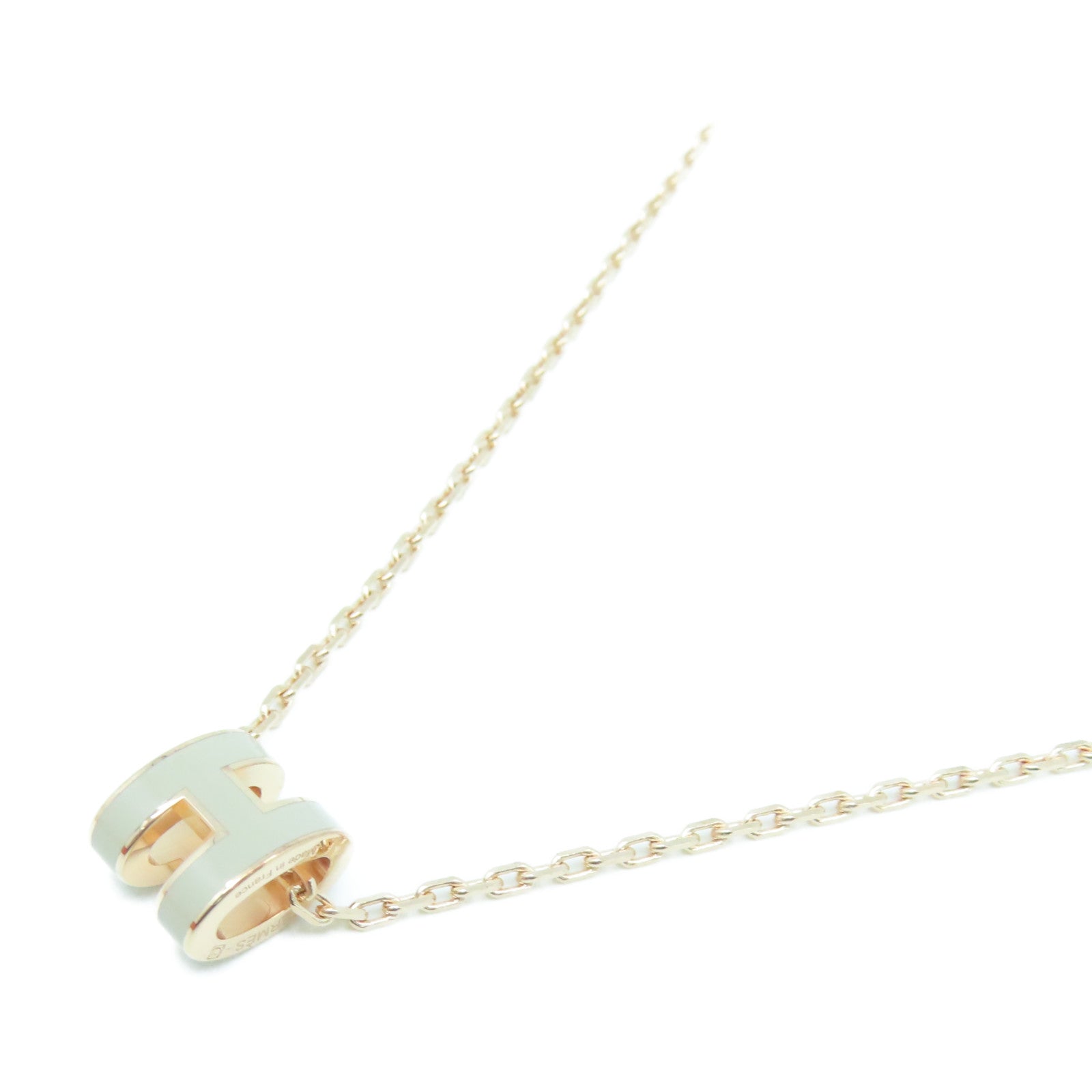 HERMES 金属Pop H Necklace项链灰色/金色