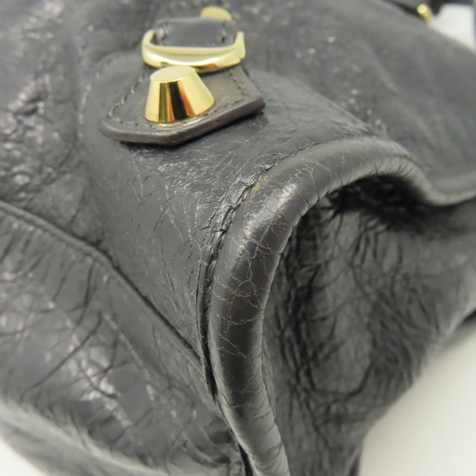BALENCIAGA 牛皮皮革City 2Way Shoulder Bag手挽肩背兩用袋碳灰色