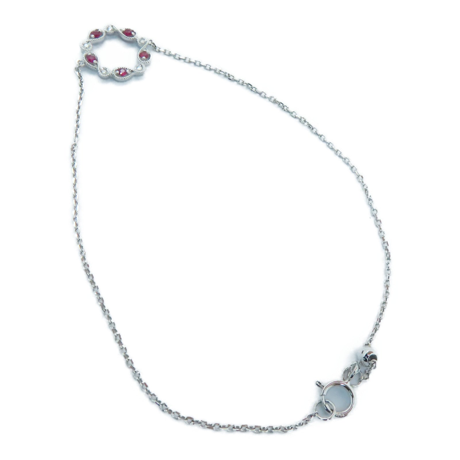 JEWELRY 18K白金Diamond / Ruby Bracelet 0.02ct鑽石0.07ct紅寶石手鏈