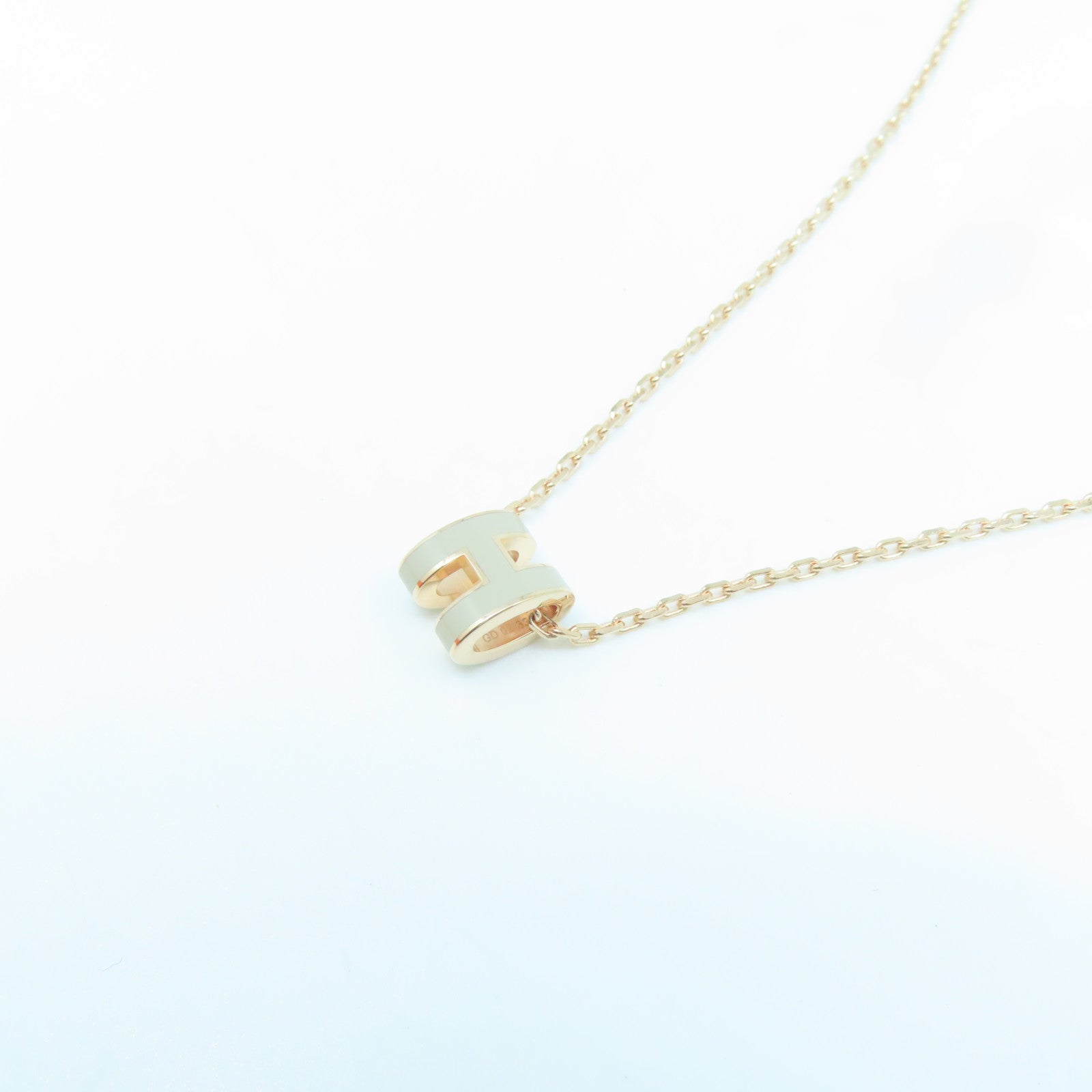 HERMES 金属Pop H Necklace项链灰色/金色