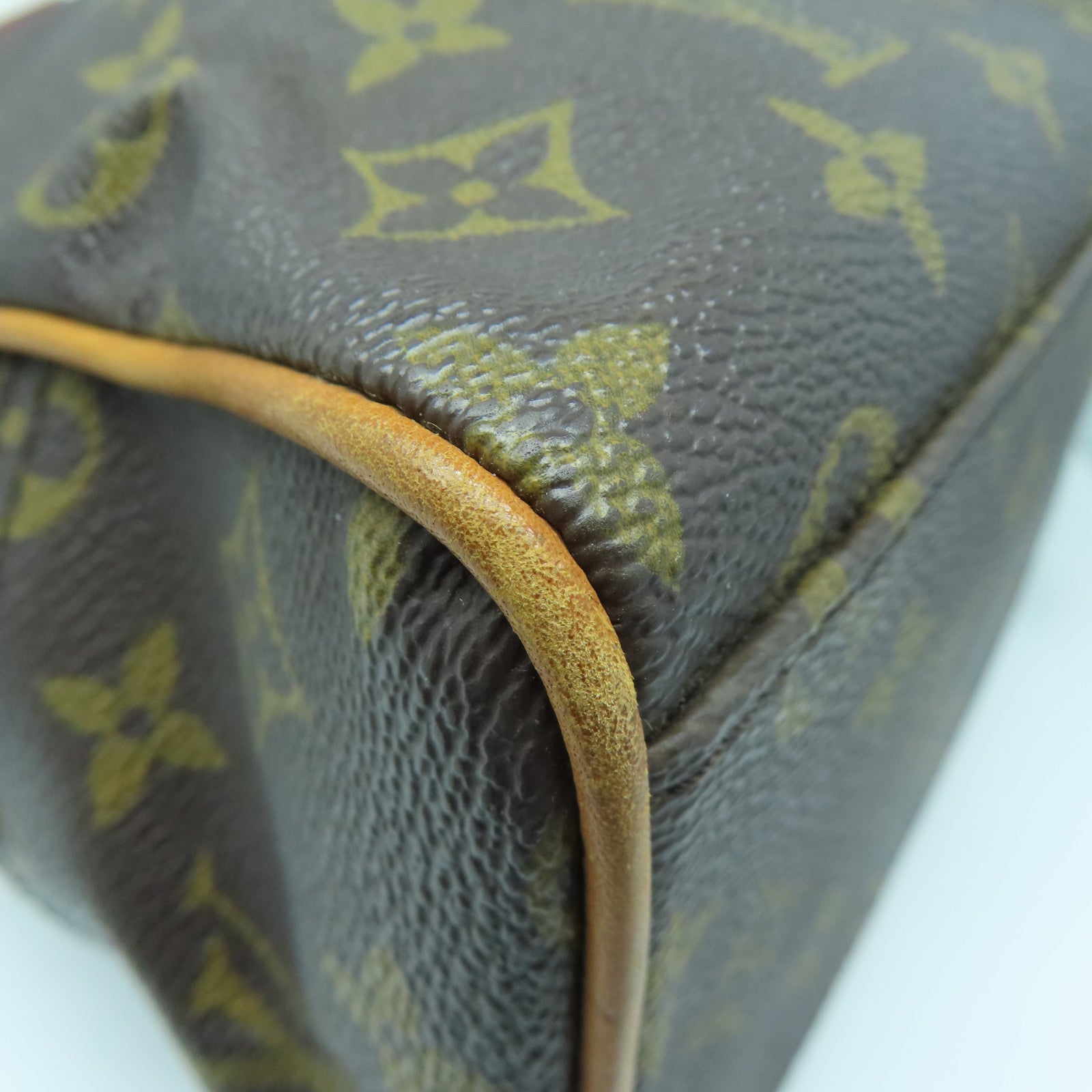 LOUIS VUITTON Monogram Manhattan PM金扣手挽袋棕色