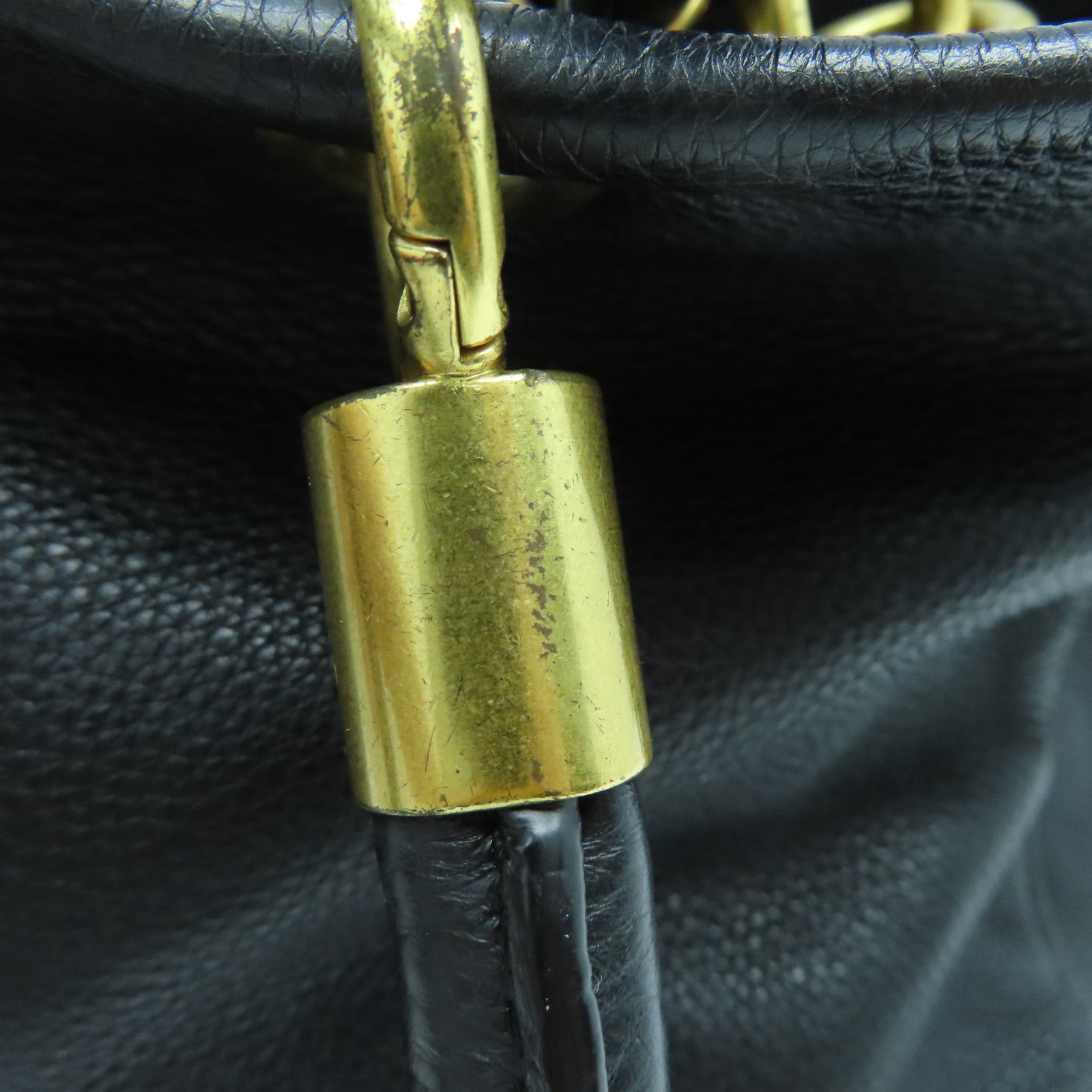 MARC BY MARC JACOBS Cowhide Leather 2Way Shoulder Gold Buckle Handle Shoulder Back Dual-purpose Bag Black