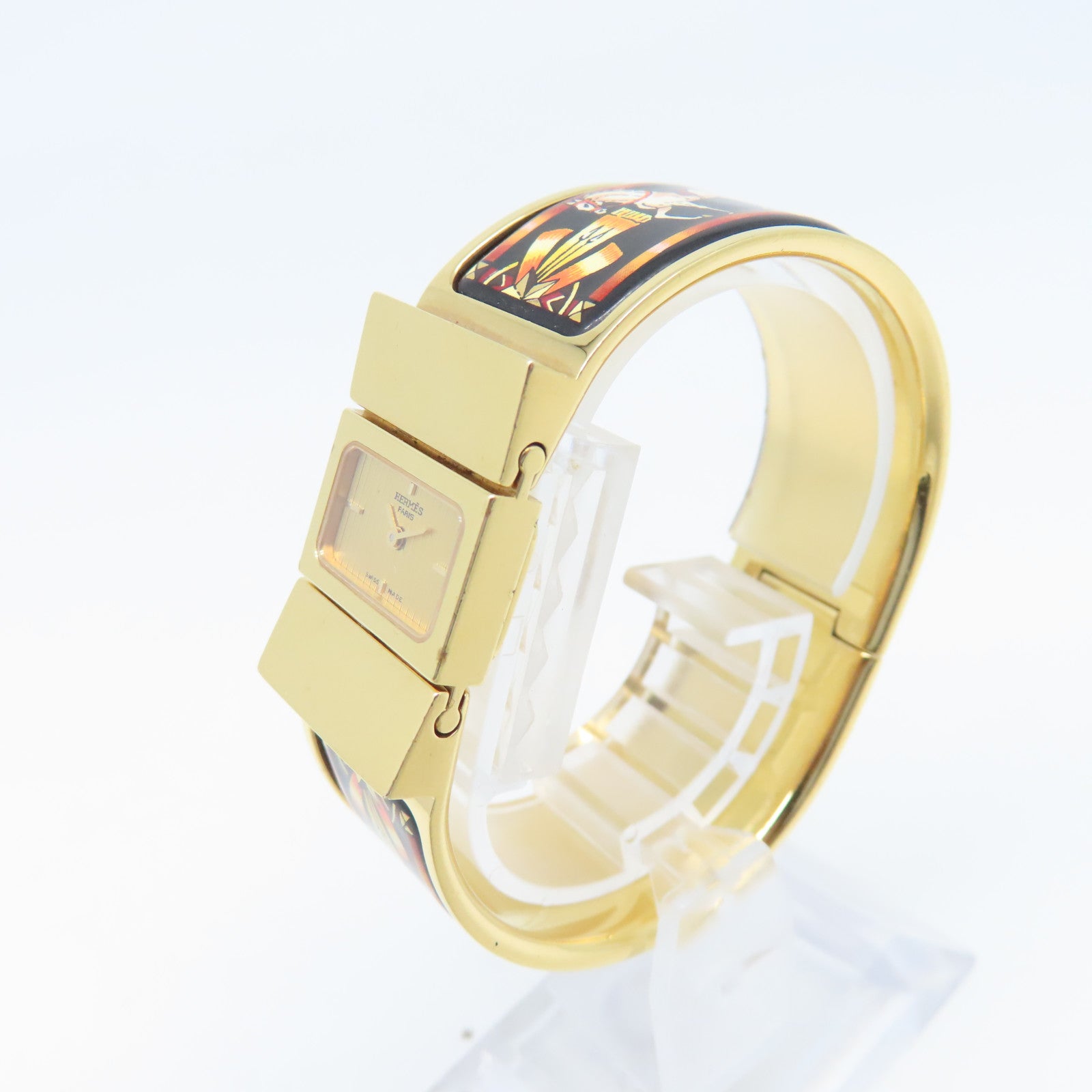 HERMES Loque Watch不锈钢手表石英机芯金色