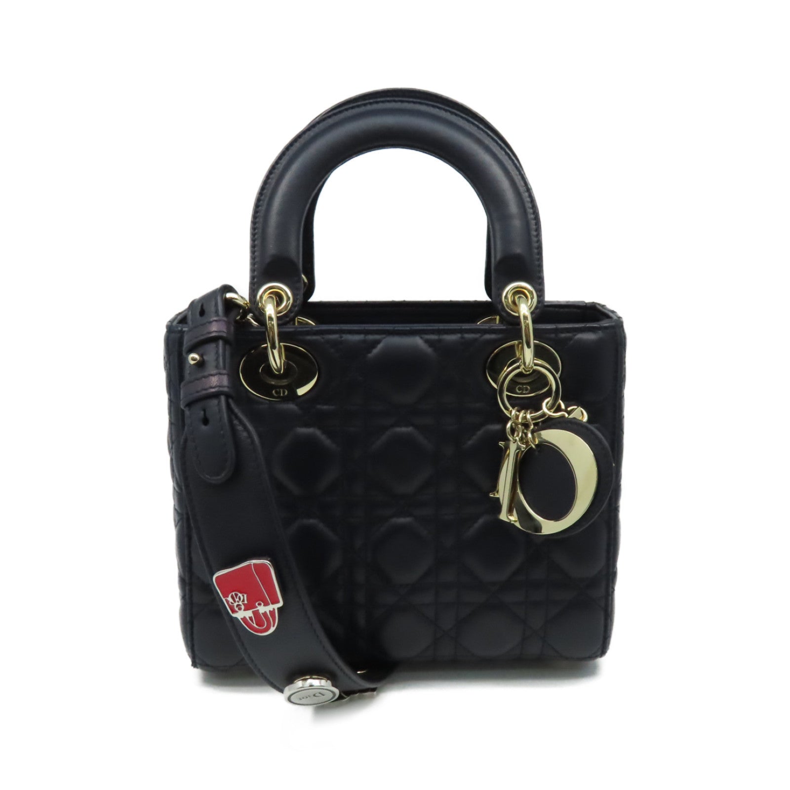 Dior 羊皮皮革Lady Dior My ABCDior 2Way Shoulder Bag手挽肩背兩用袋深藍色