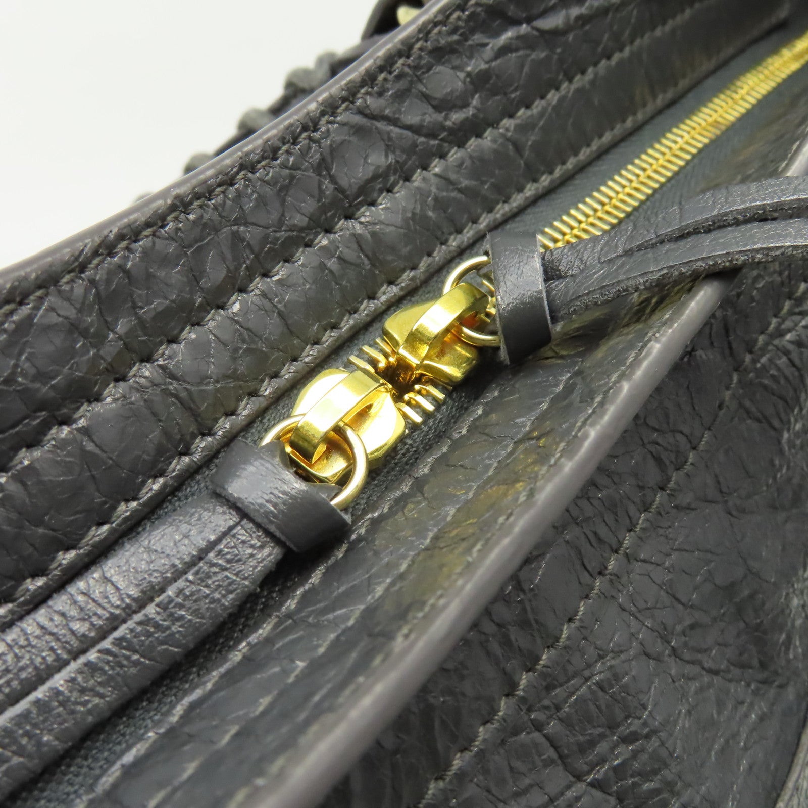 BALENCIAGA 牛皮皮革City 2Way Shoulder Bag手挽肩背兩用袋碳灰色