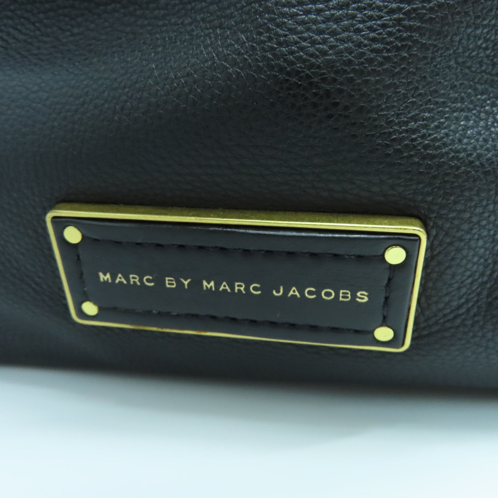 MARC BY MARC JACOBS Cowhide Leather 2Way Shoulder Gold Buckle Handle Shoulder Back Dual-purpose Bag Black