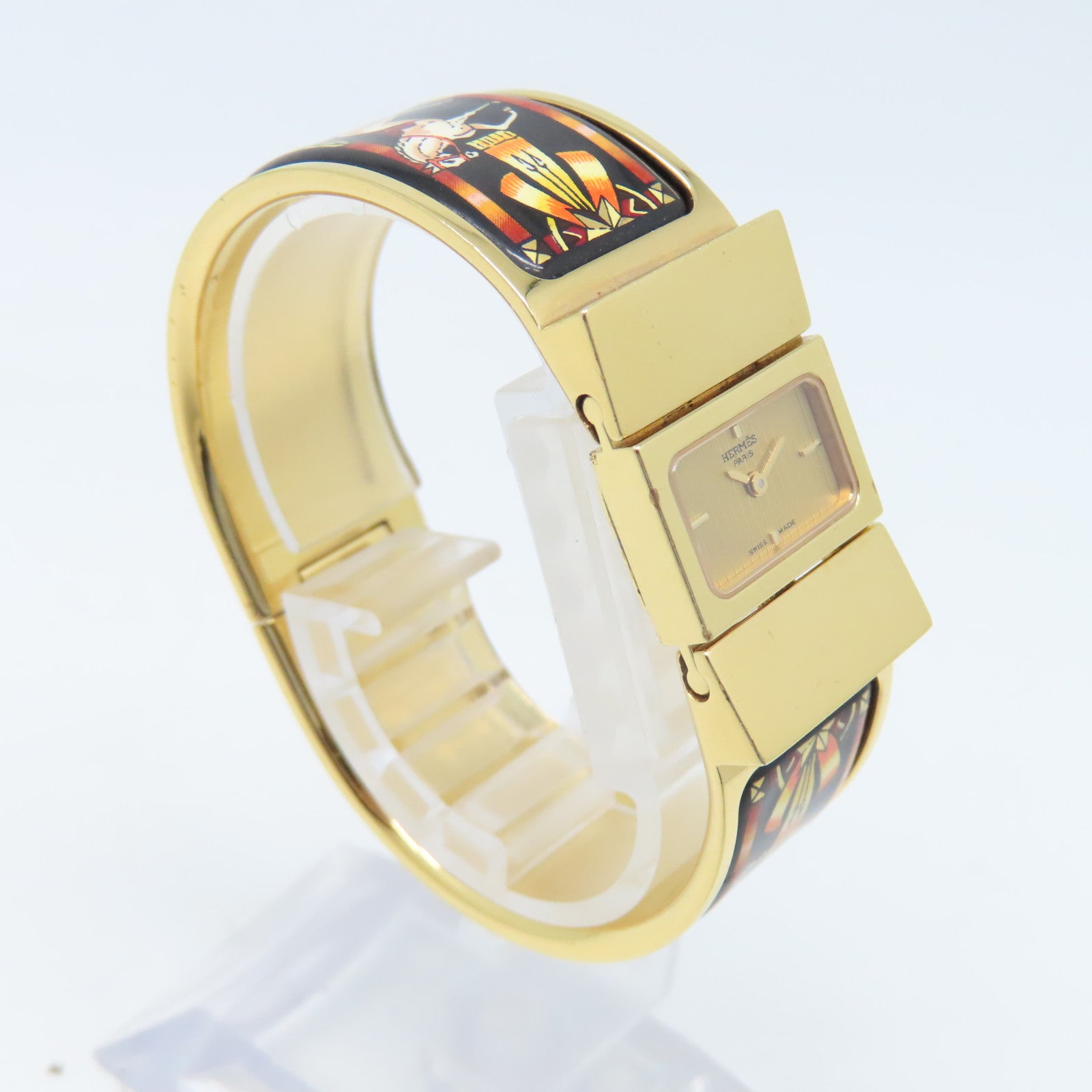 HERMES Loque Watch不锈钢手表石英机芯金色
