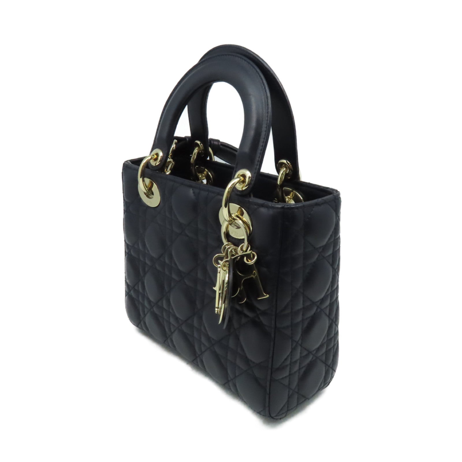 Dior 羊皮皮革Lady Dior My ABCDior 2Way Shoulder Bag手挽肩背兩用袋深藍色