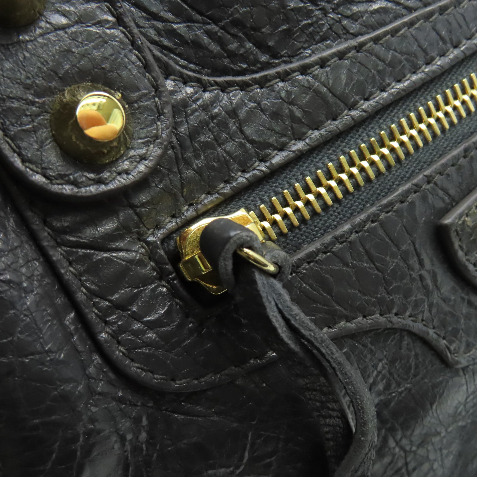 BALENCIAGA 牛皮皮革City 2Way Shoulder Bag手挽肩背兩用袋碳灰色