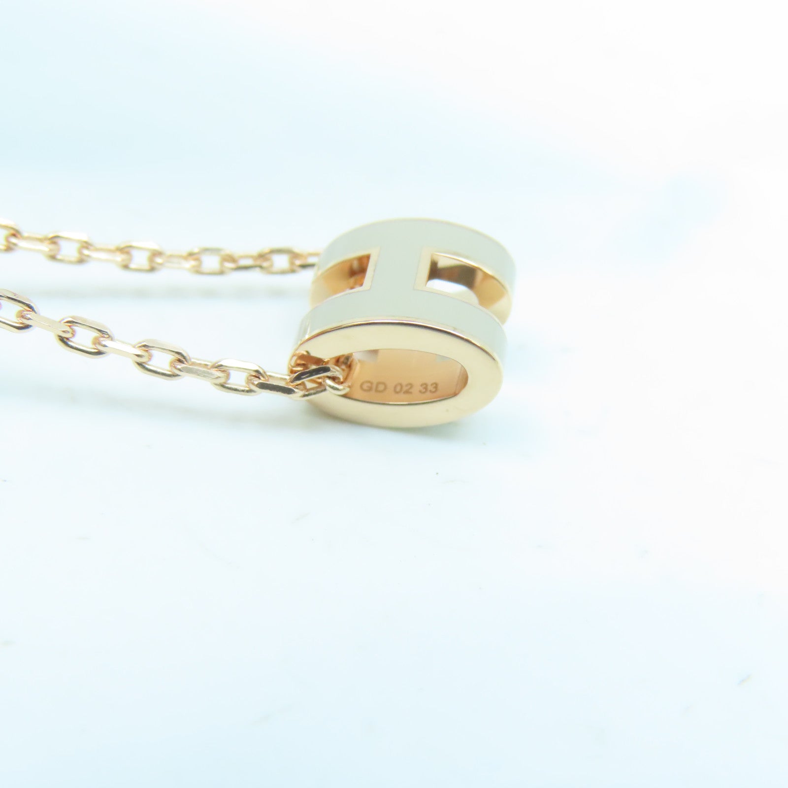HERMES 金属Pop H Necklace项链灰色/金色