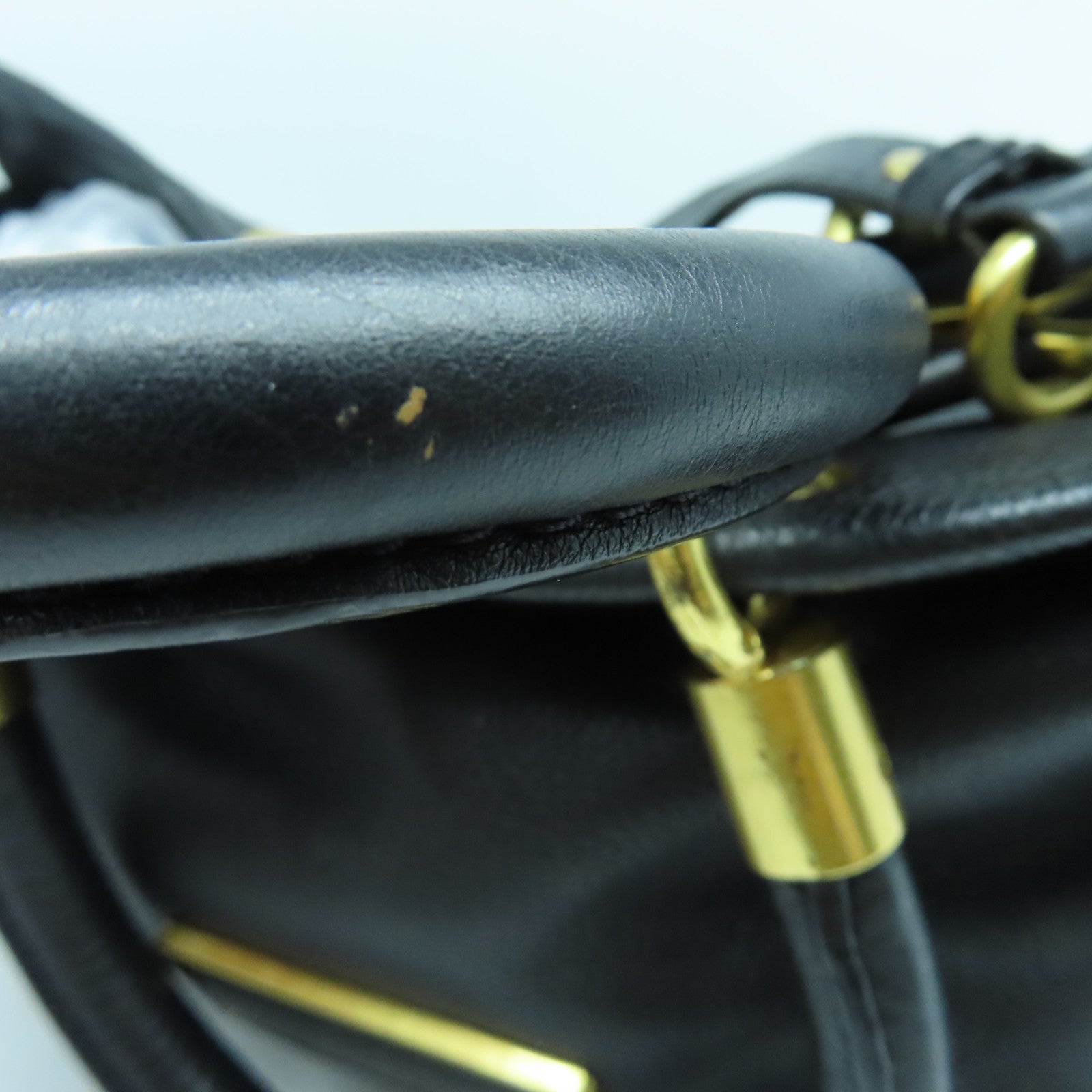 MARC BY MARC JACOBS Cowhide Leather 2Way Shoulder Gold Buckle Handle Shoulder Back Dual-purpose Bag Black