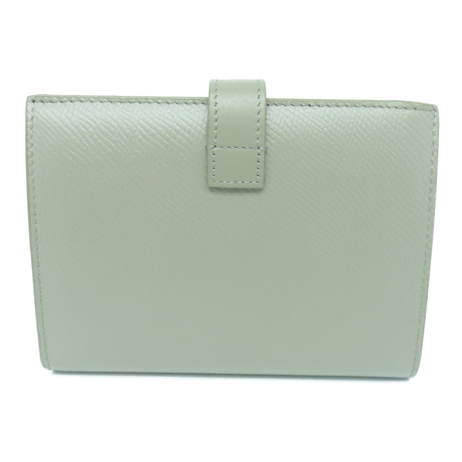 Celine Leather Medium Strap Wallet Gold Buckle Wallet Gray