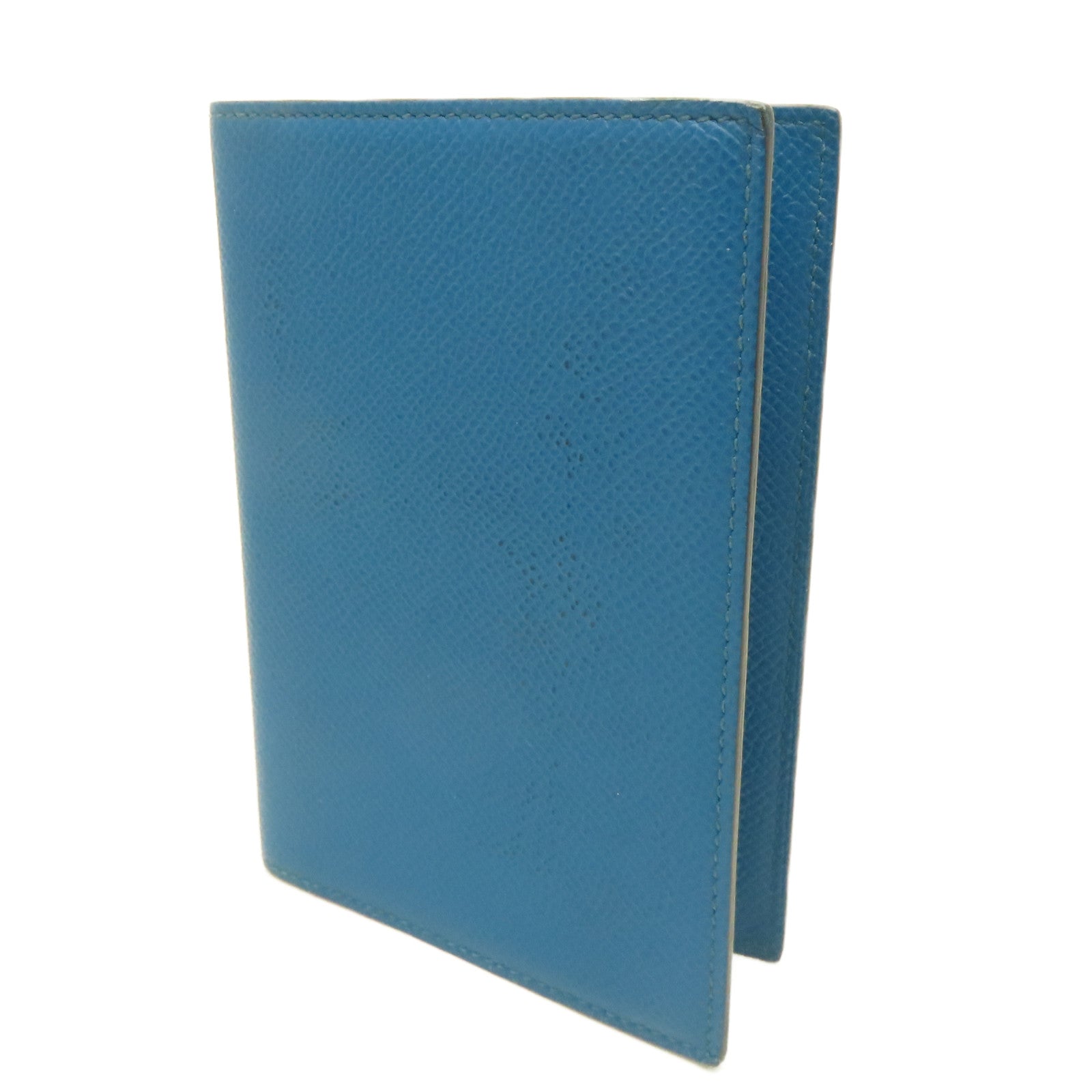 HERMES Epsom皮革Passport Case護照套綠藍色