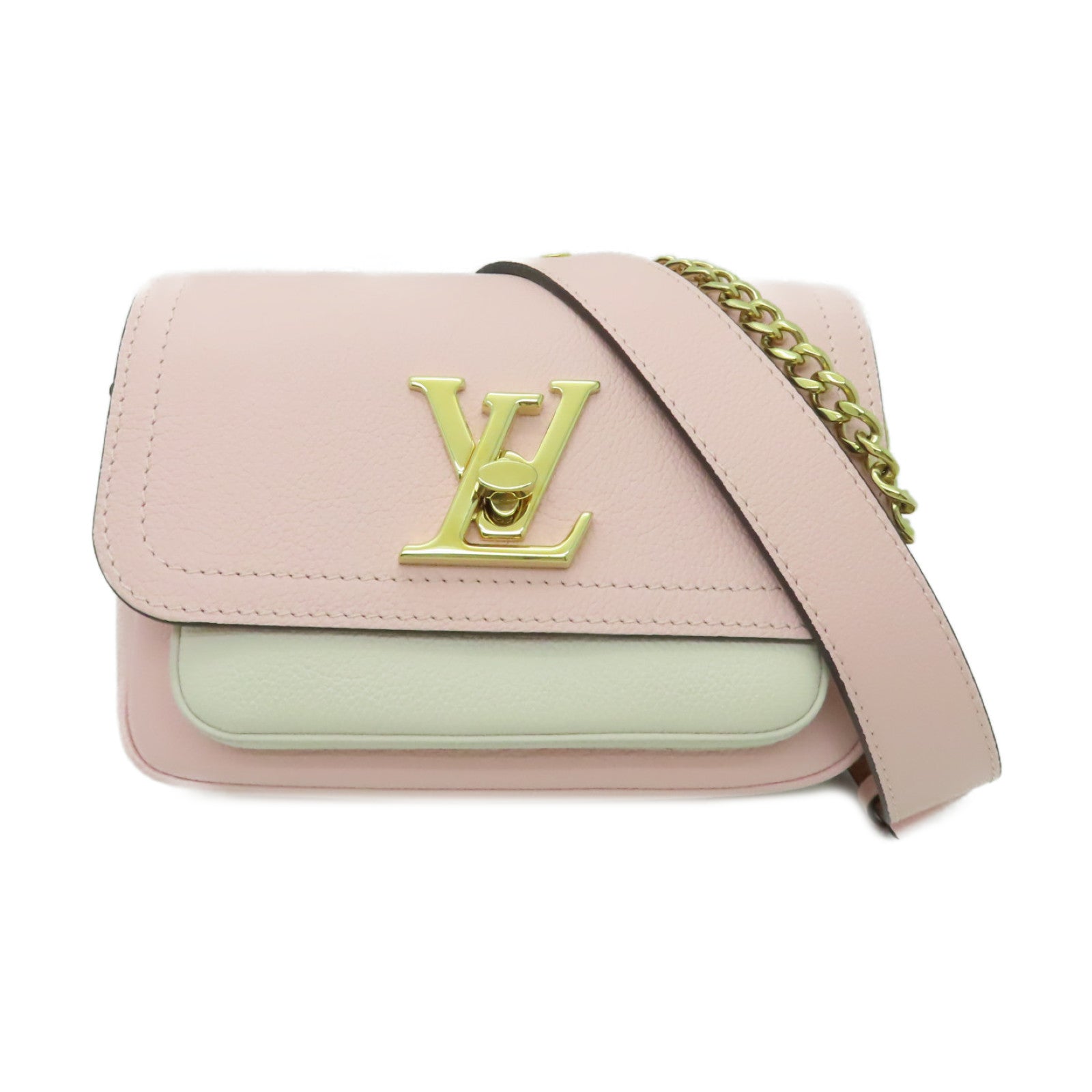 LOUIS VUITTON 【激減優惠】牛皮皮革Lockme Tender金扣手挽肩背兩用袋粉紅色