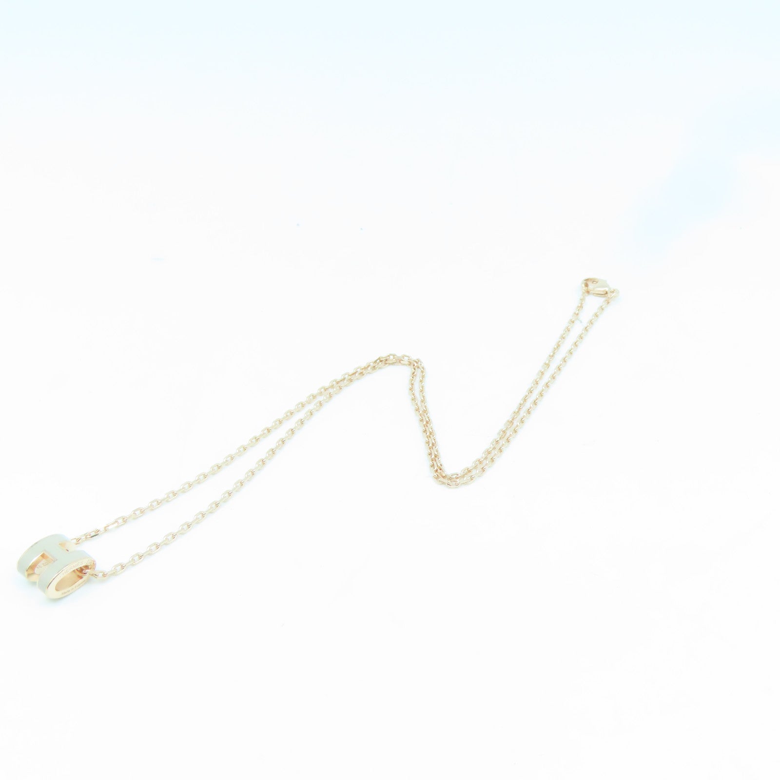 HERMES 金属Pop H Necklace项链灰色/金色