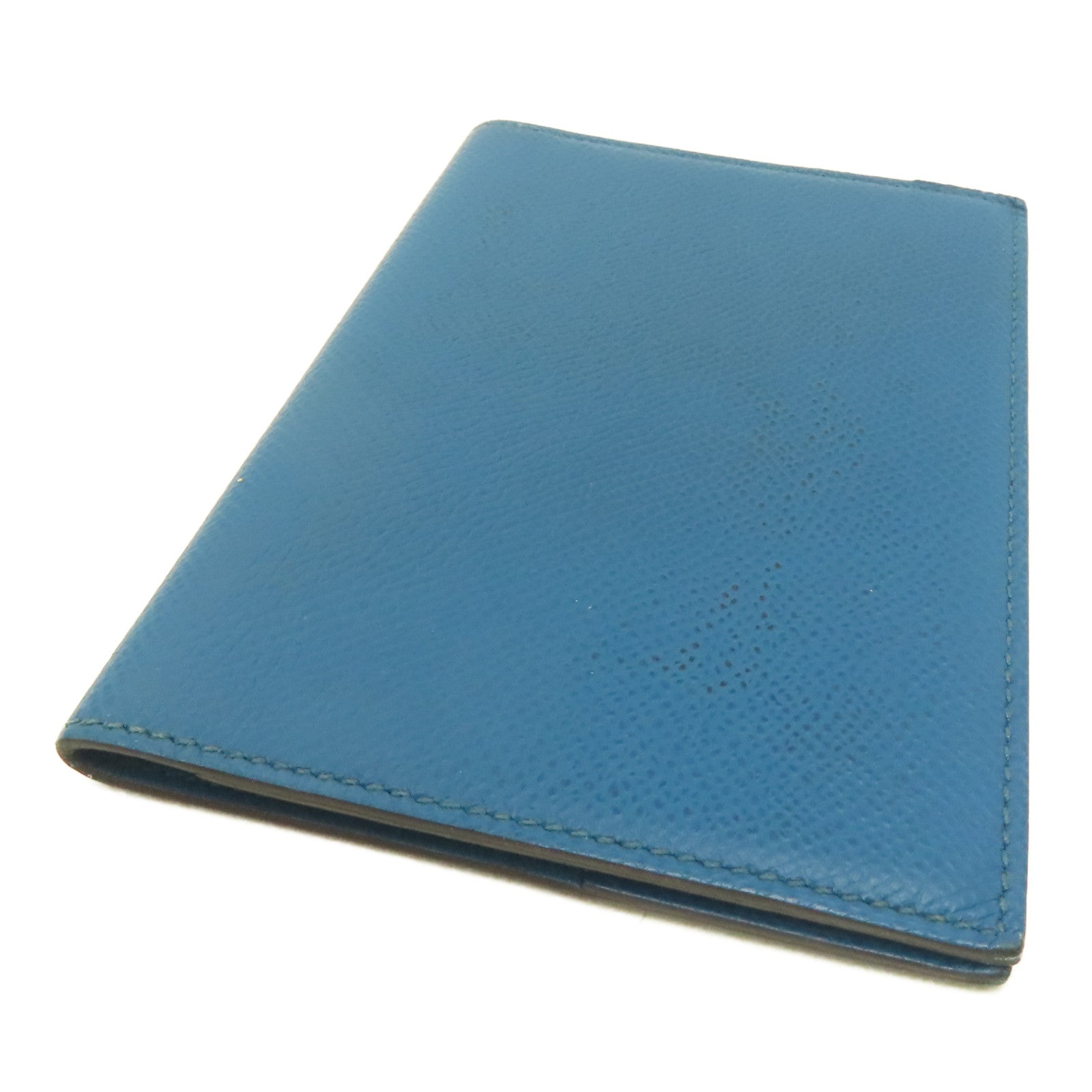 HERMES Epsom皮革Passport Case護照套綠藍色