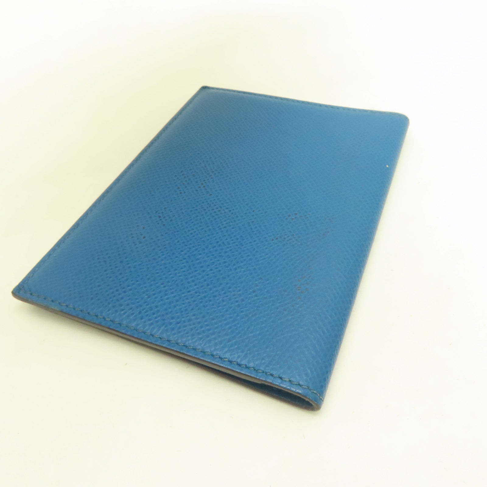 HERMES Epsom皮革Passport Case護照套綠藍色