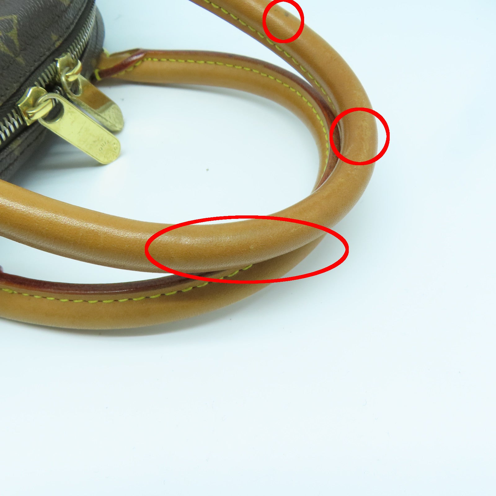 LOUIS VUITTON Monogram Manhattan PM金扣手挽袋棕色