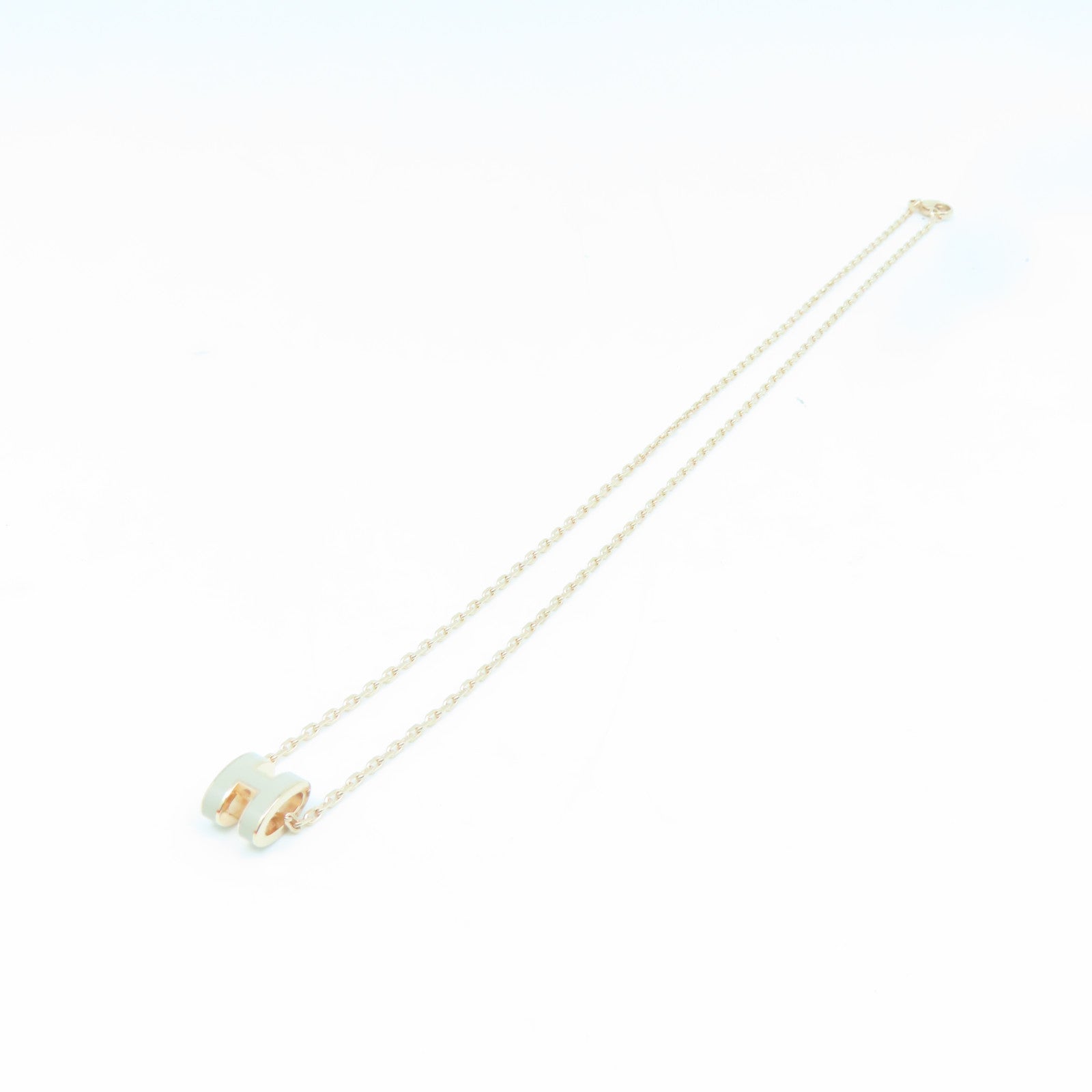 HERMES 金属Pop H Necklace项链灰色/金色