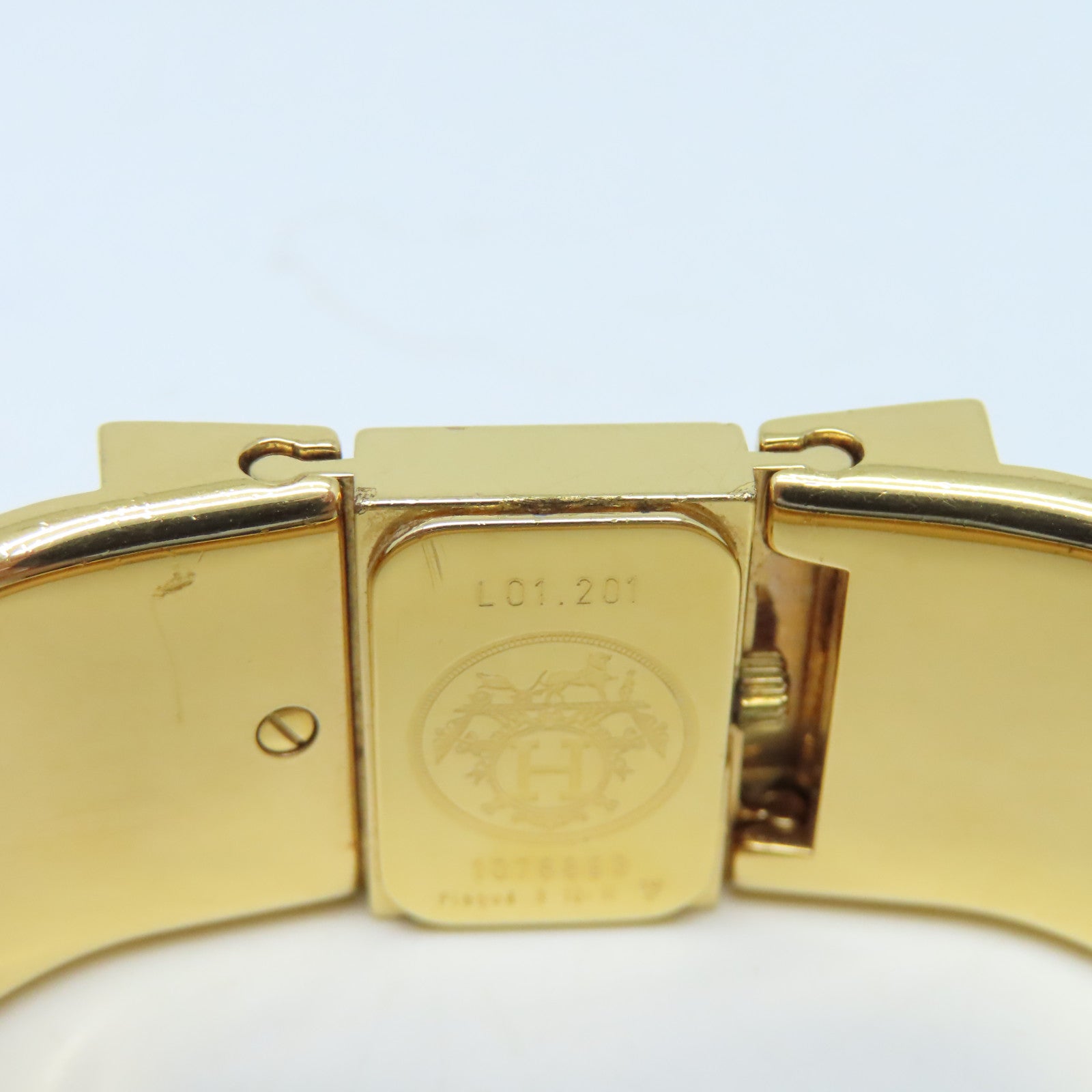 HERMES Loque Watch不锈钢手表石英机芯金色