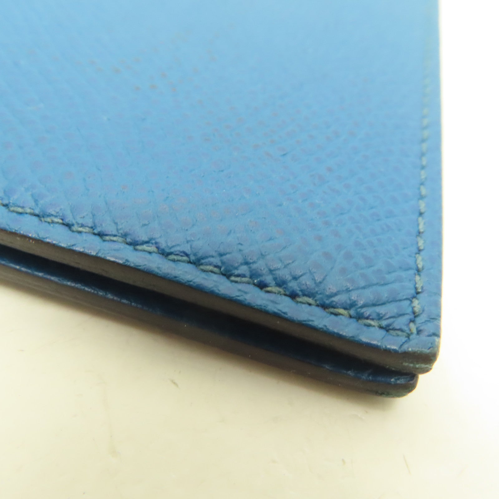 HERMES Epsom皮革Passport Case護照套綠藍色