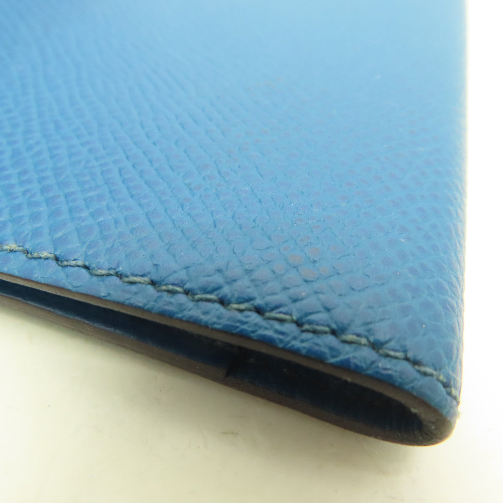 HERMES Epsom皮革Passport Case護照套綠藍色