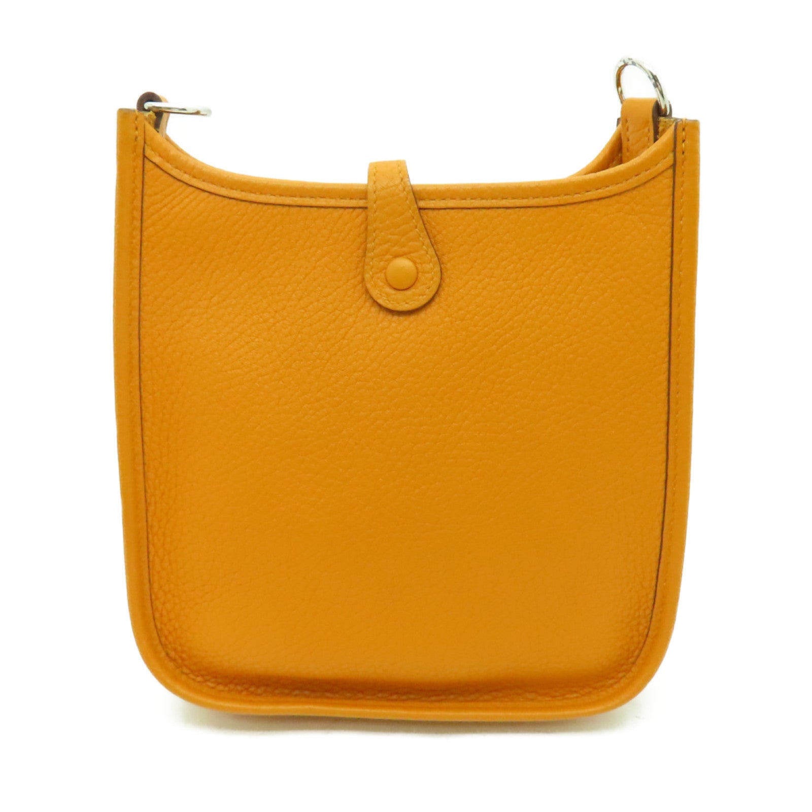 HERMES Maurice皮革Evelyne TPM銀扣肩背袋Apricot橙色