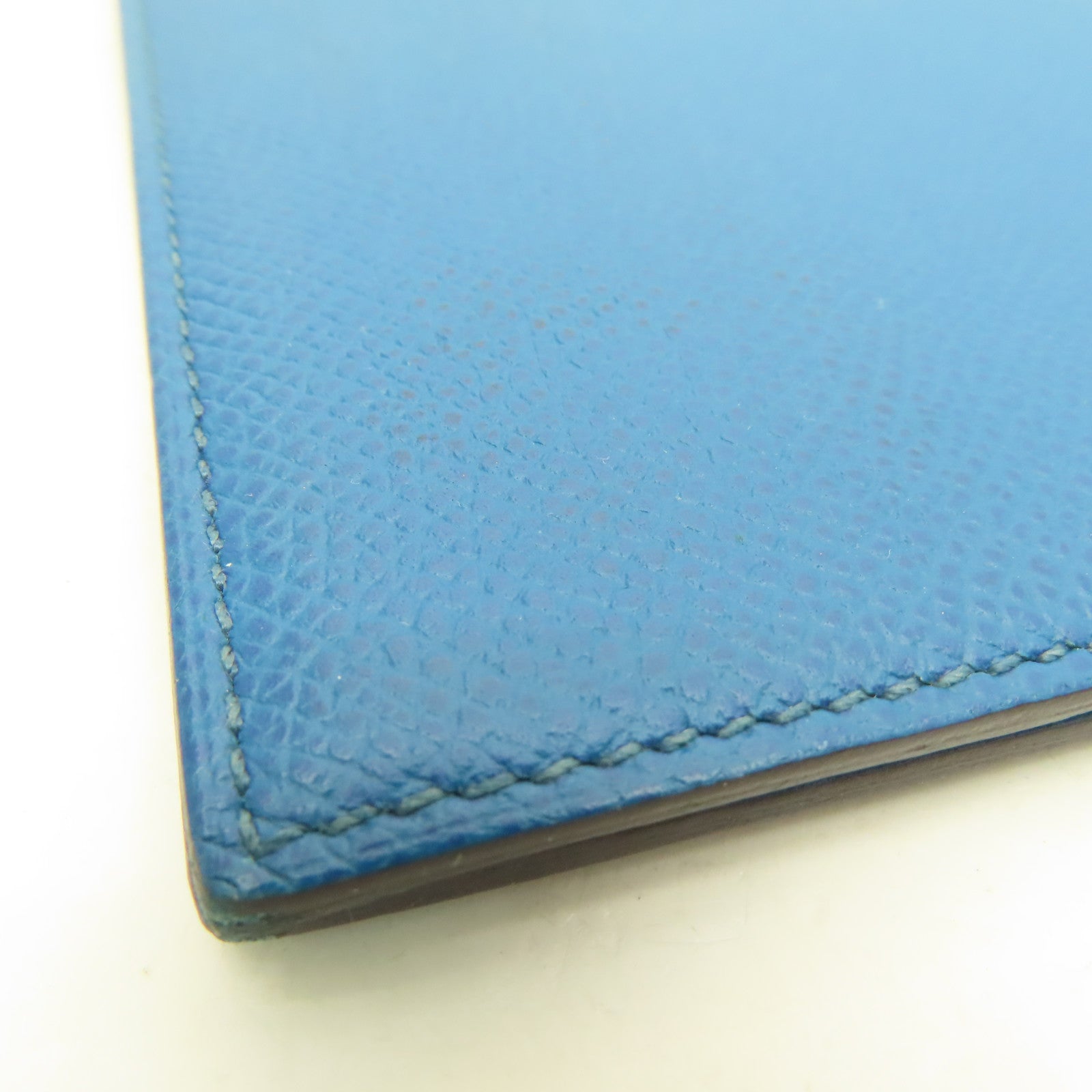HERMES Epsom皮革Passport Case護照套綠藍色