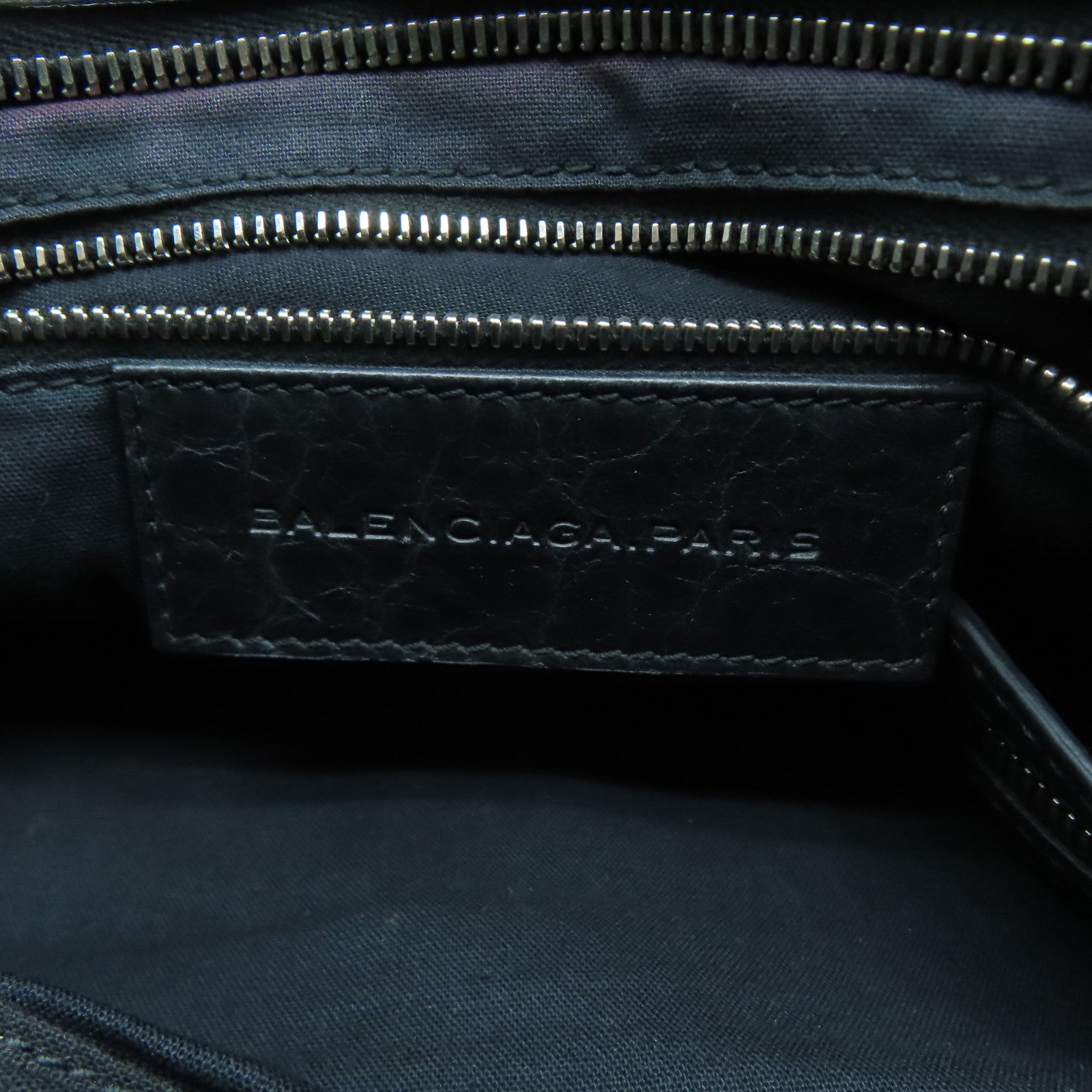 BALENCIAGA 牛皮皮革Giant City銀扣手挽肩背兩用袋黑色