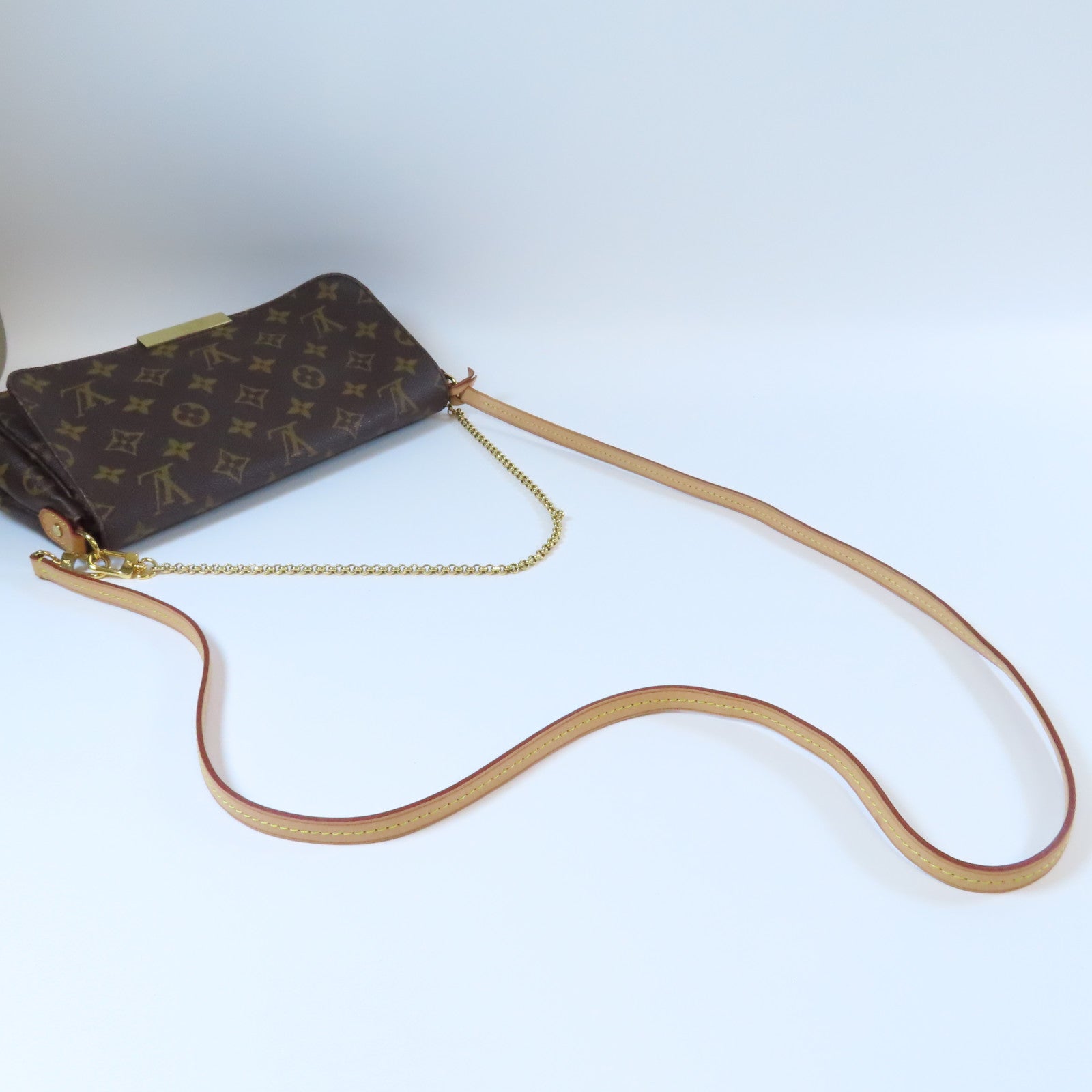 LOUIS VUITTON Monogram Favorite MM金扣手挽肩背兩用袋啡色