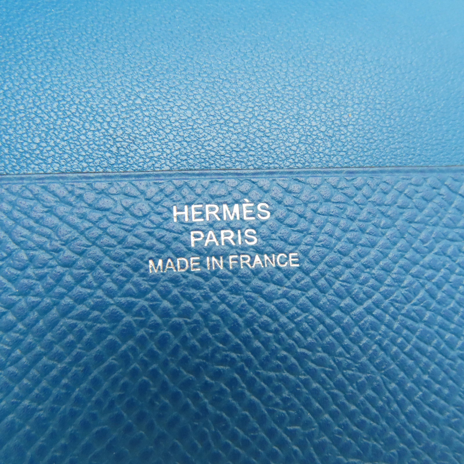 HERMES Epsom皮革Passport Case護照套綠藍色