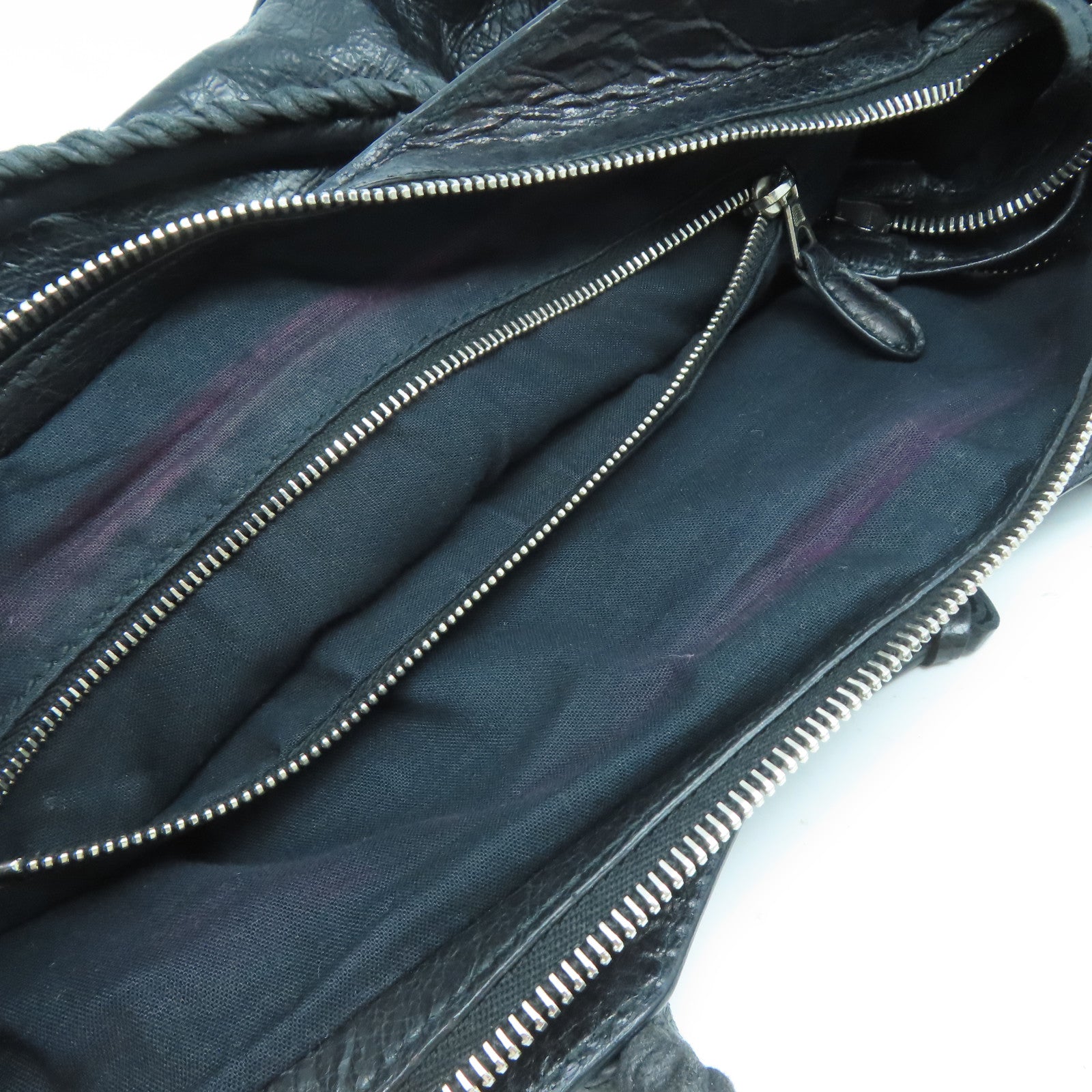 BALENCIAGA 牛皮皮革Giant City銀扣手挽肩背兩用袋黑色