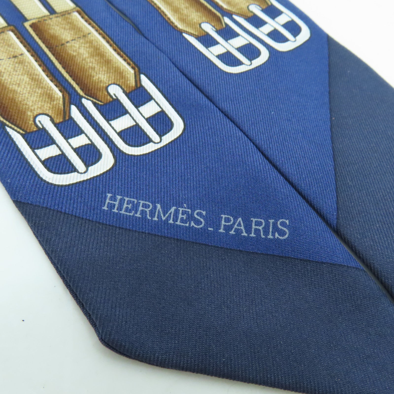 HERMES 丝质Twilly丝巾蓝色