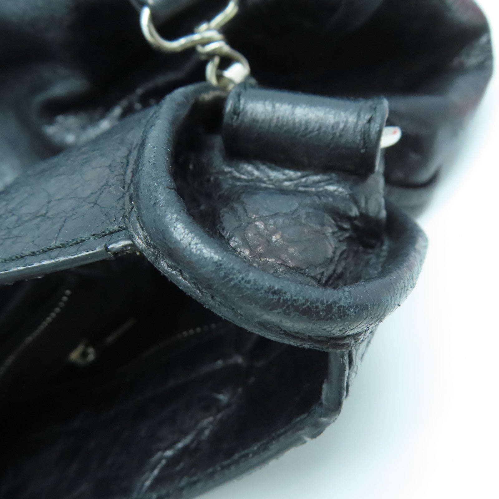 BALENCIAGA 牛皮皮革Giant City銀扣手挽肩背兩用袋黑色