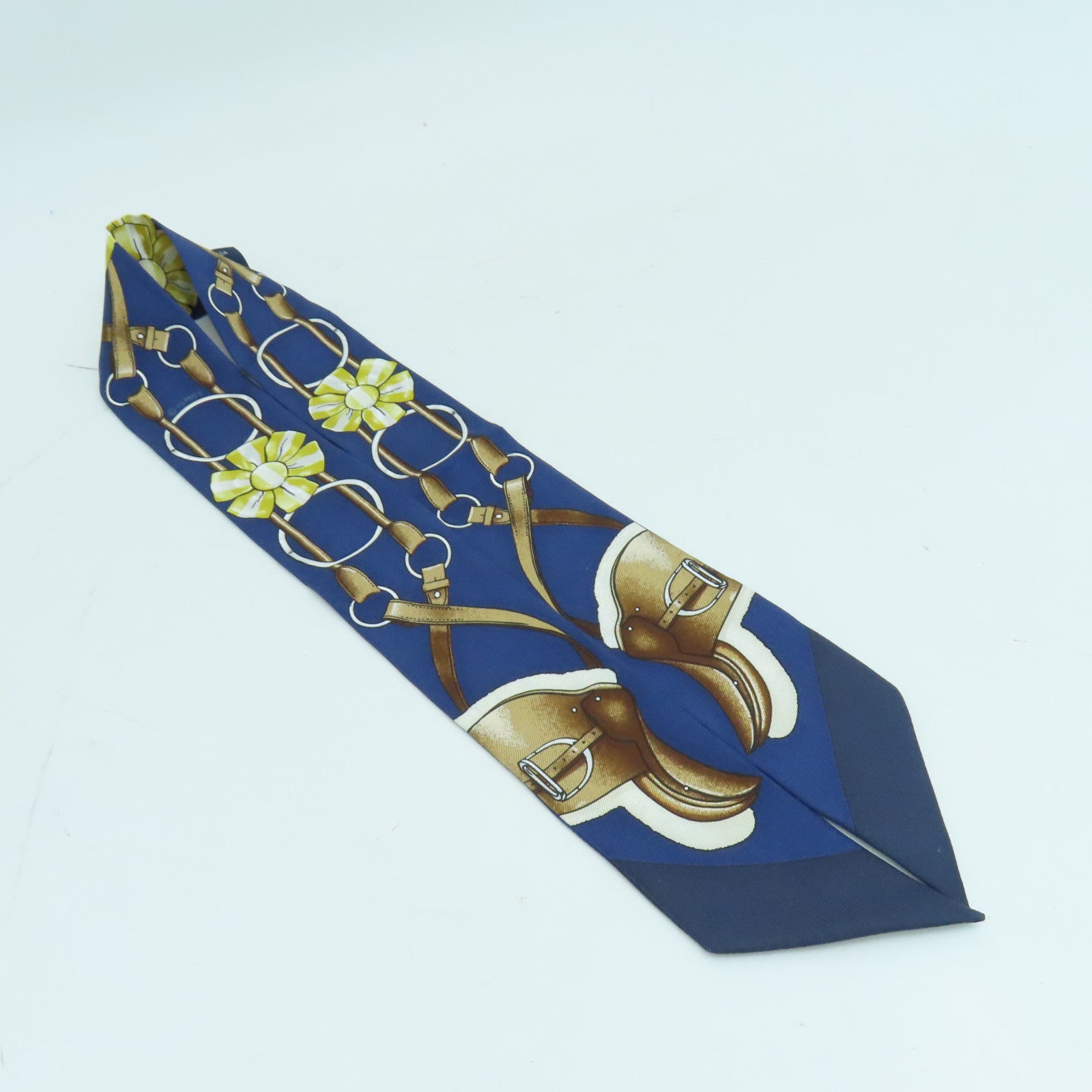 HERMES 丝质Twilly丝巾蓝色