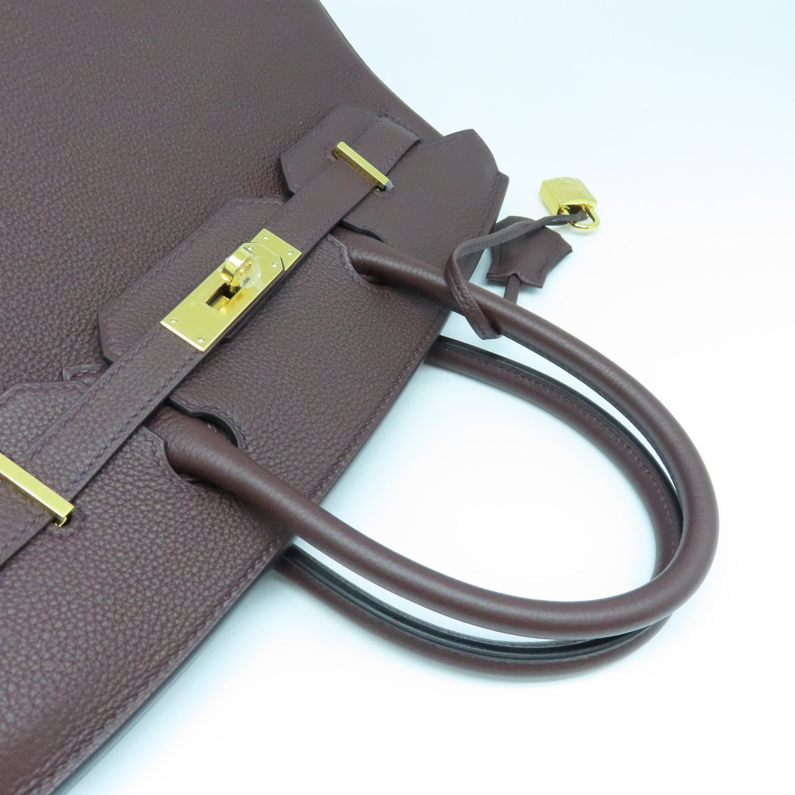 HERMES Togo Leather Birkin 30 Gold Buckle Hand Bag Rouge Sellie