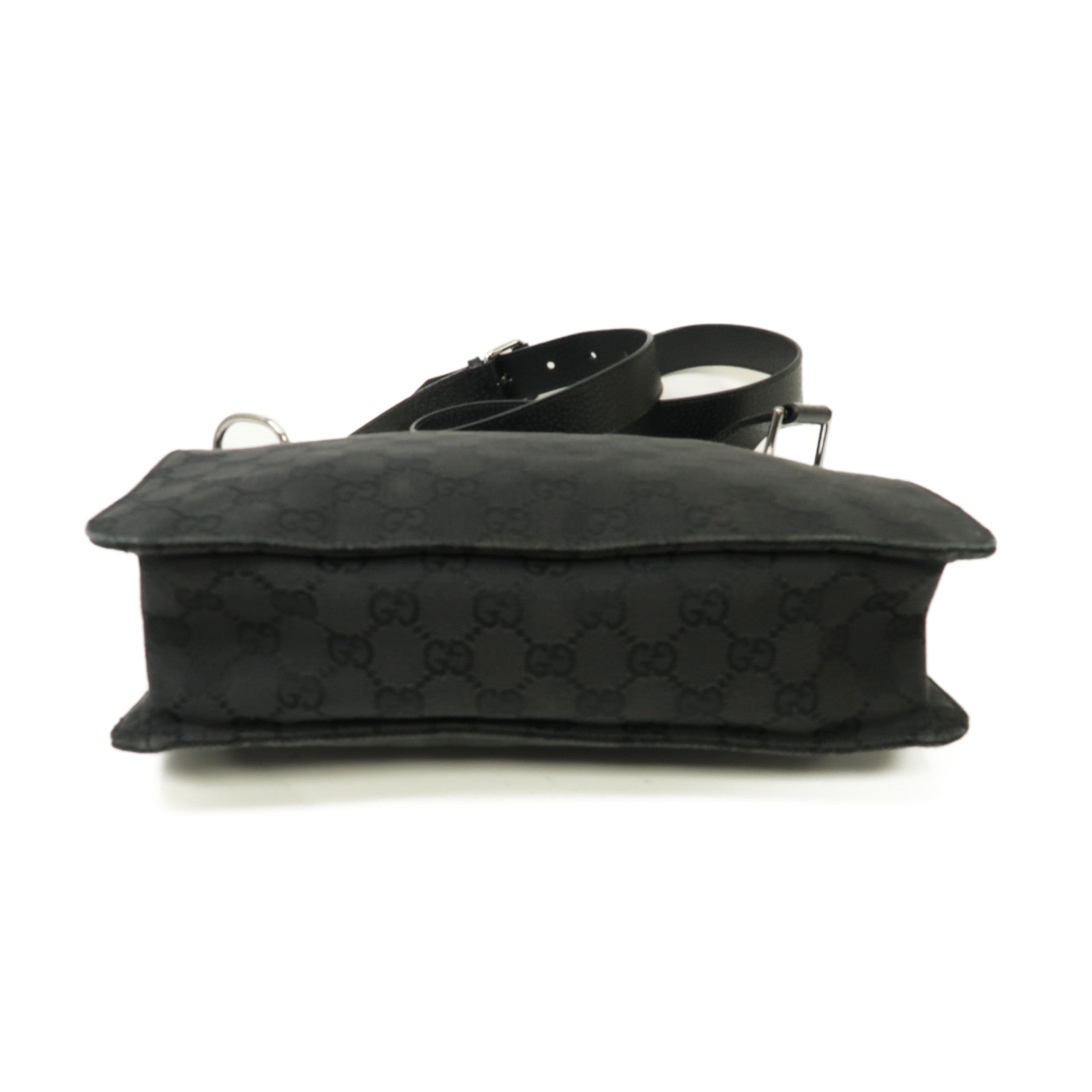 GUCCI 帆布Shoulder Bag銀扣肩背袋黒色