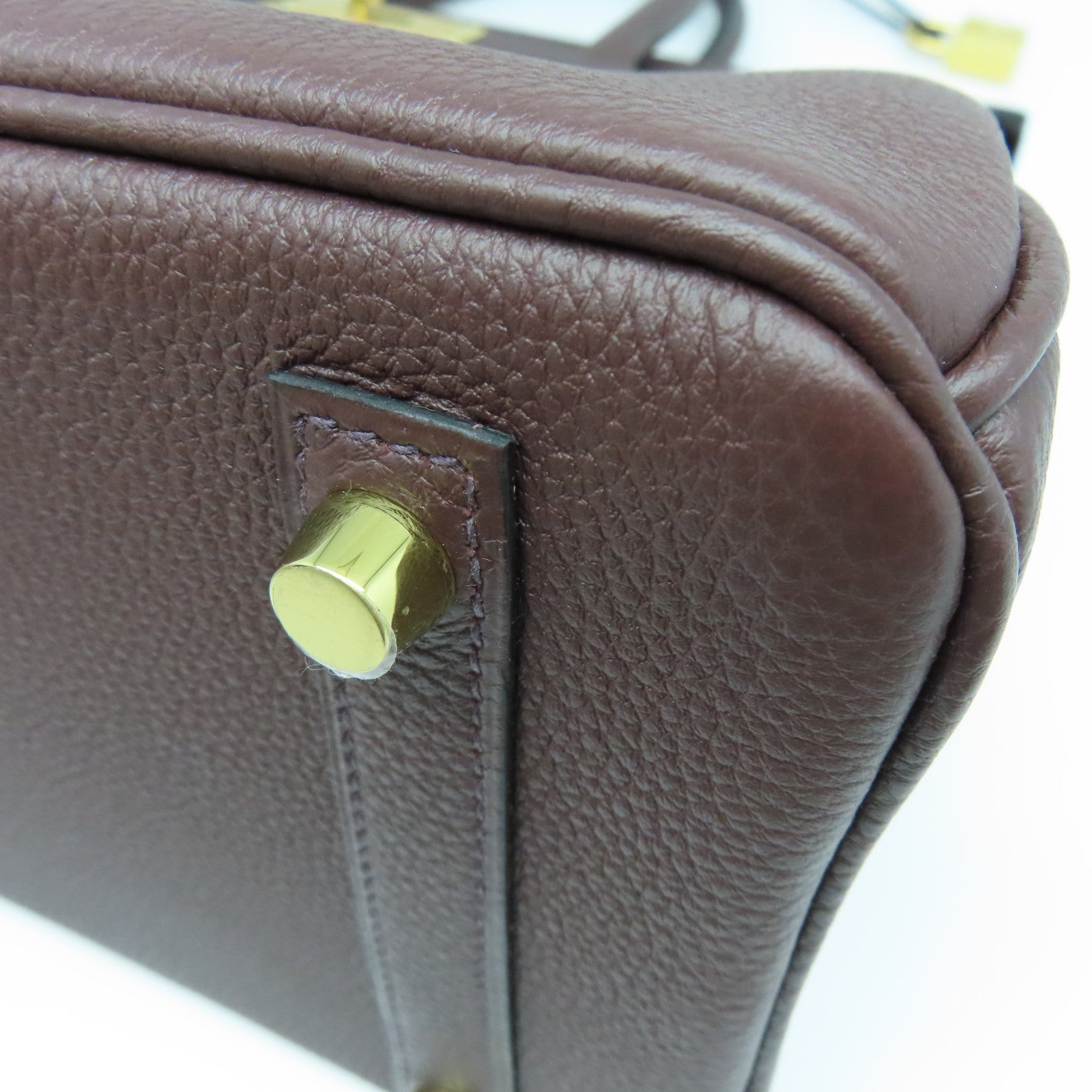 HERMES Togo Leather Birkin 30 Gold Buckle Hand Bag Rouge Sellie