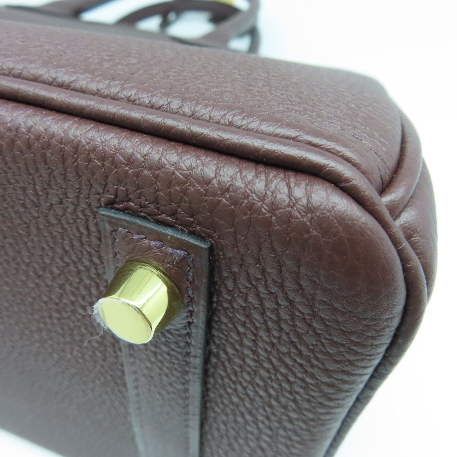 HERMES Togo Leather Birkin 30 Gold Buckle Hand Bag Rouge Sellie