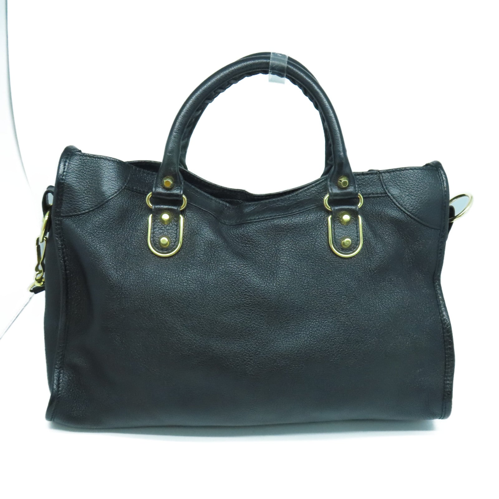 BALENCIAGA 牛皮皮革City金扣手挽肩背兩用袋黑色