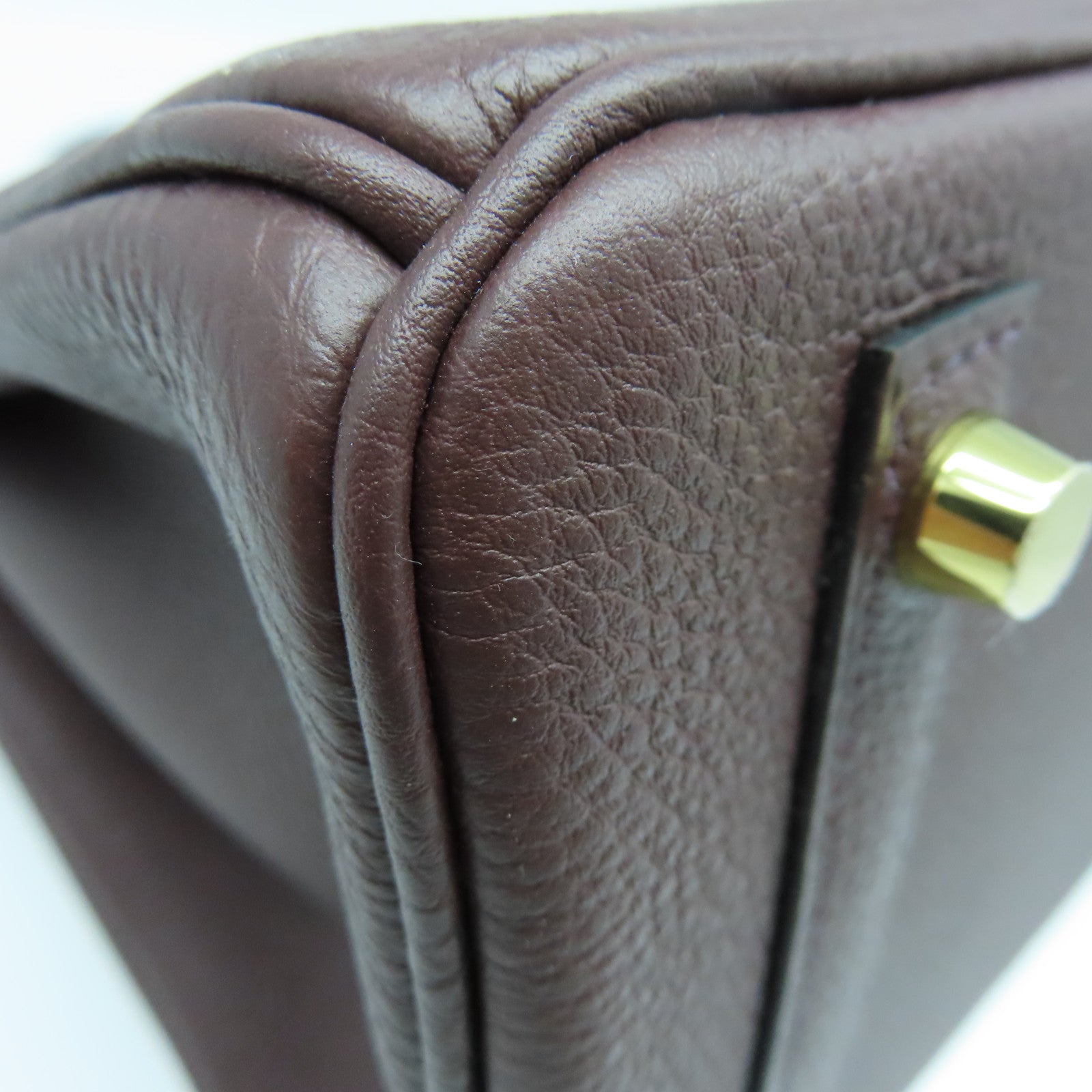 HERMES Togo Leather Birkin 30 Gold Buckle Hand Bag Rouge Sellie